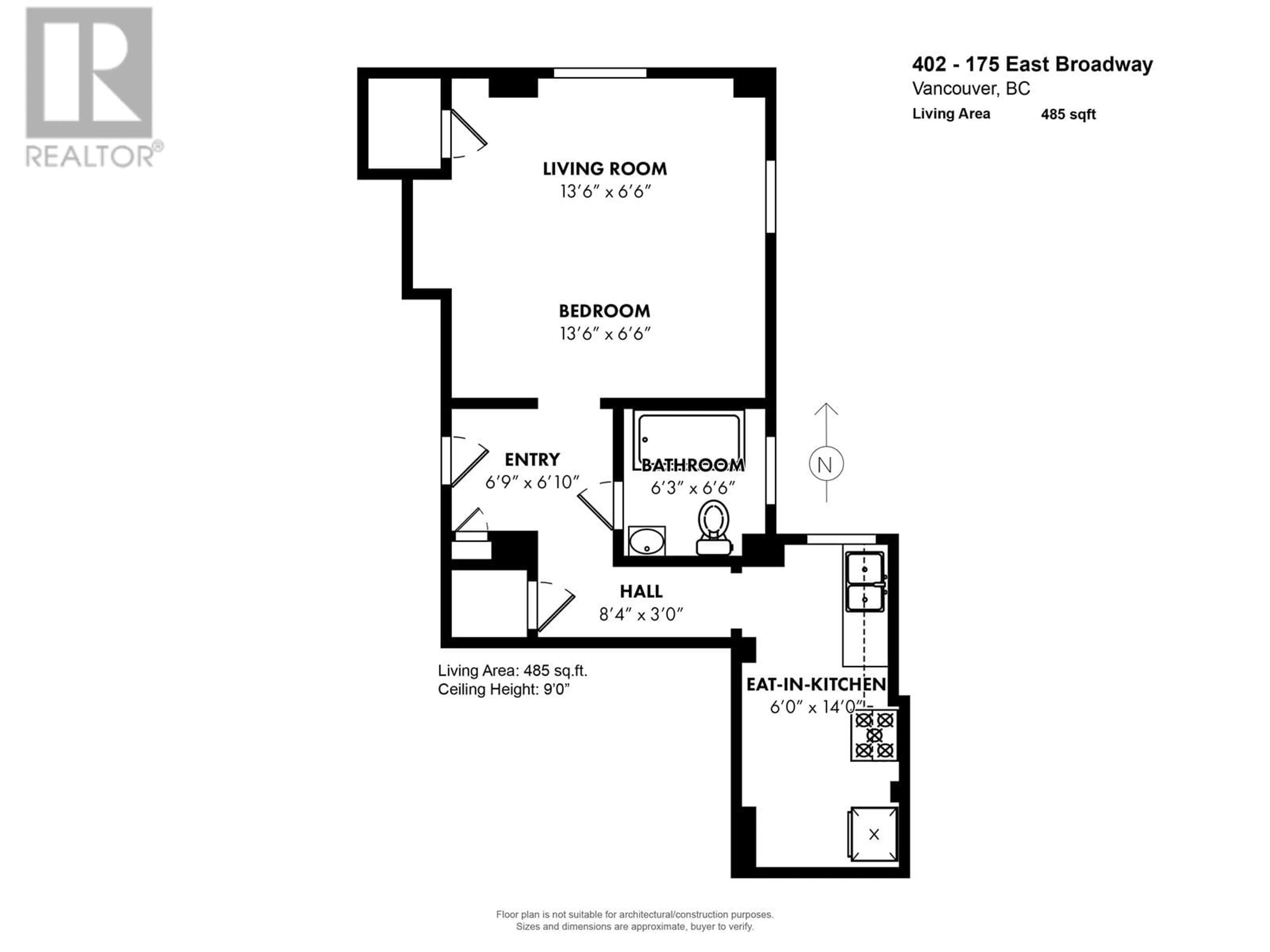 Floor plan for 402 175 E BROADWAY, Vancouver British Columbia V5T1W2