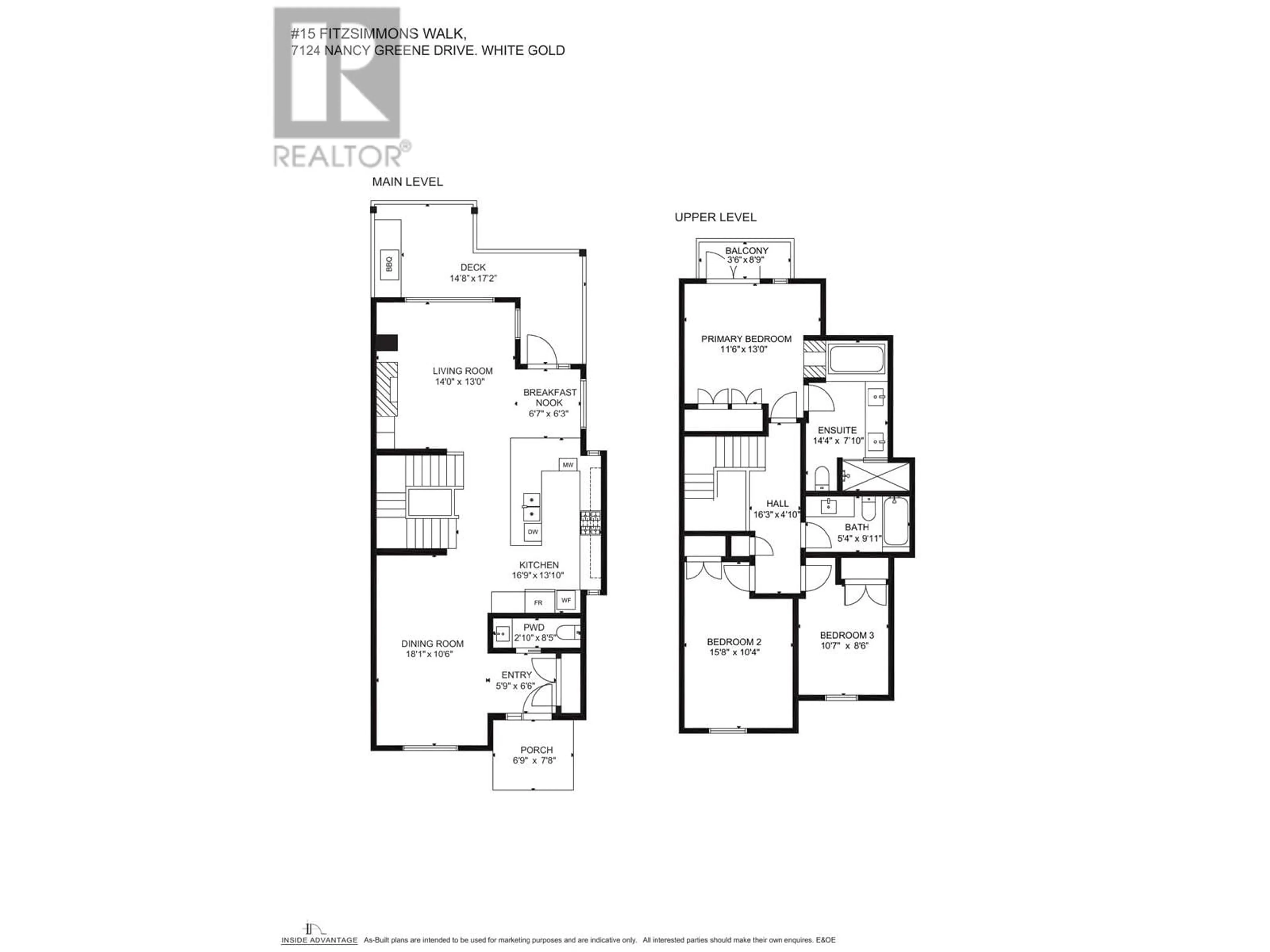 Floor plan for 15 7124 NANCY GREENE DRIVE, Whistler British Columbia V8E0W9