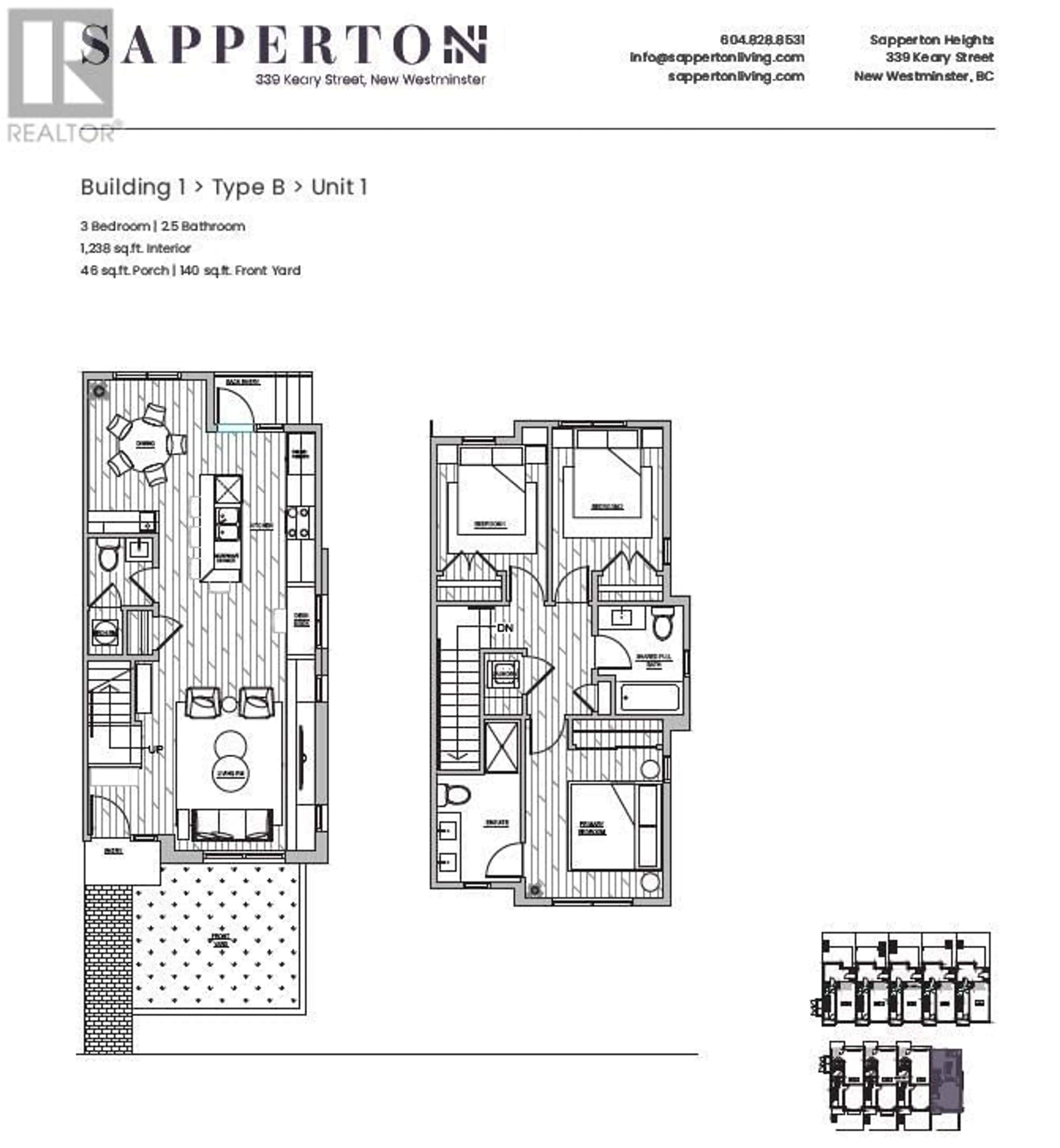 Floor plan for 1 339 KEARY STREET, New Westminster British Columbia V3L3L2