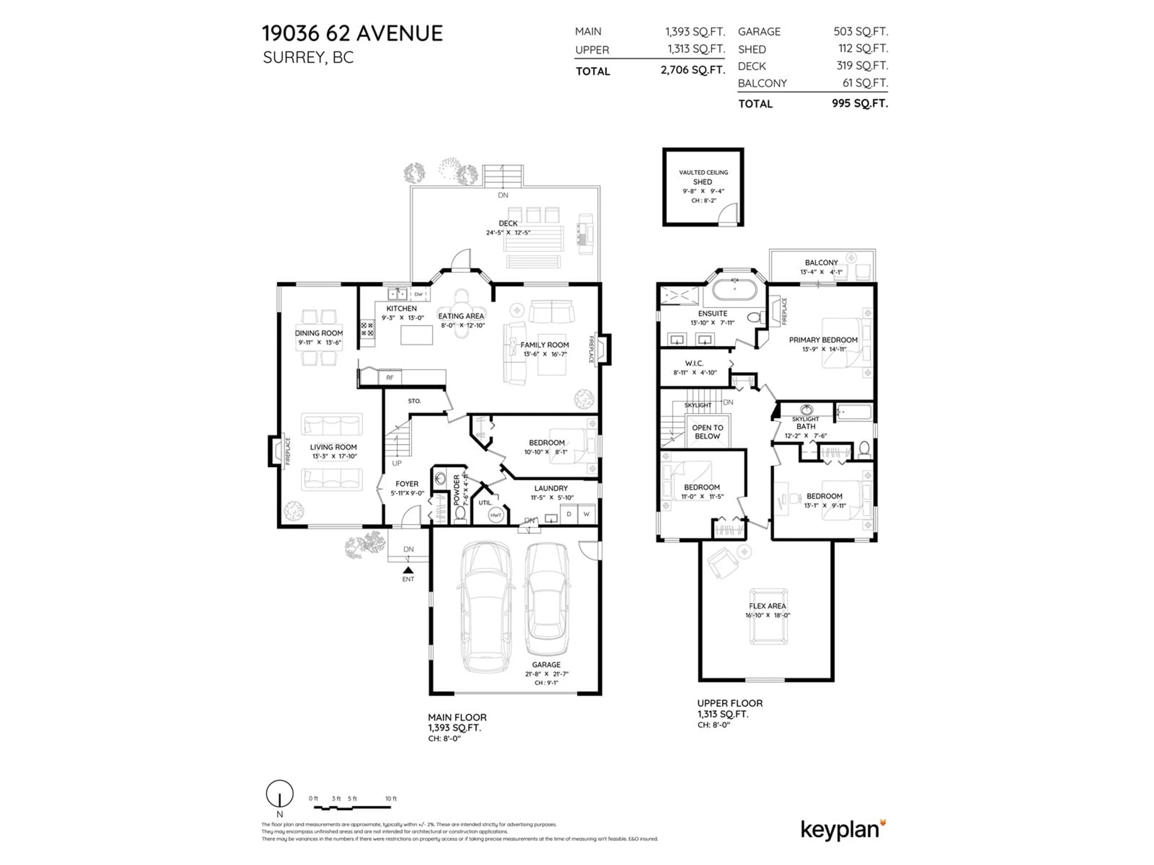 Floor plan for 19036 62 AVENUE, Surrey British Columbia V3S8H7