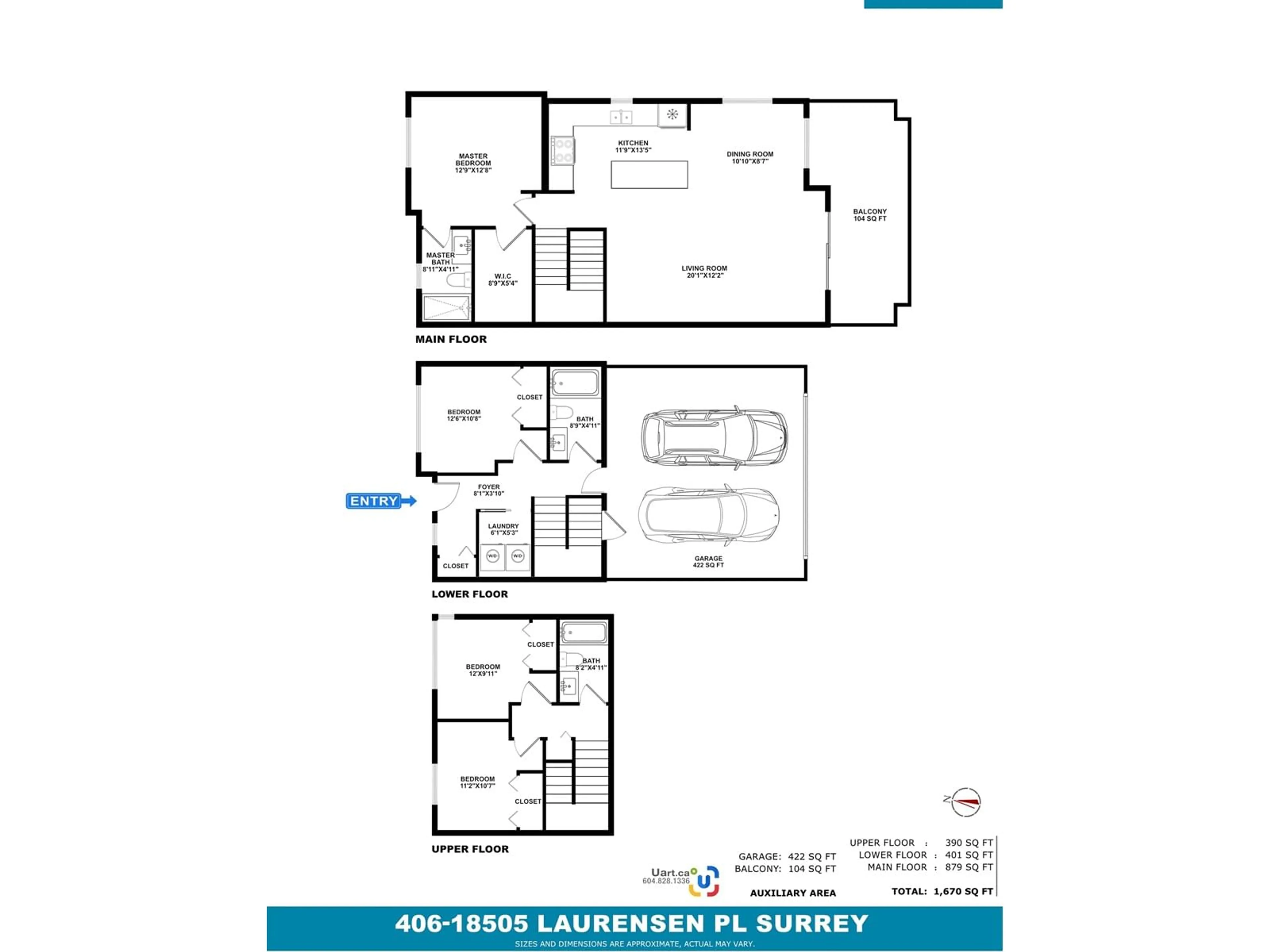 Floor plan for 406 18505 LAURENSEN PLACE, Surrey British Columbia V4N6R7