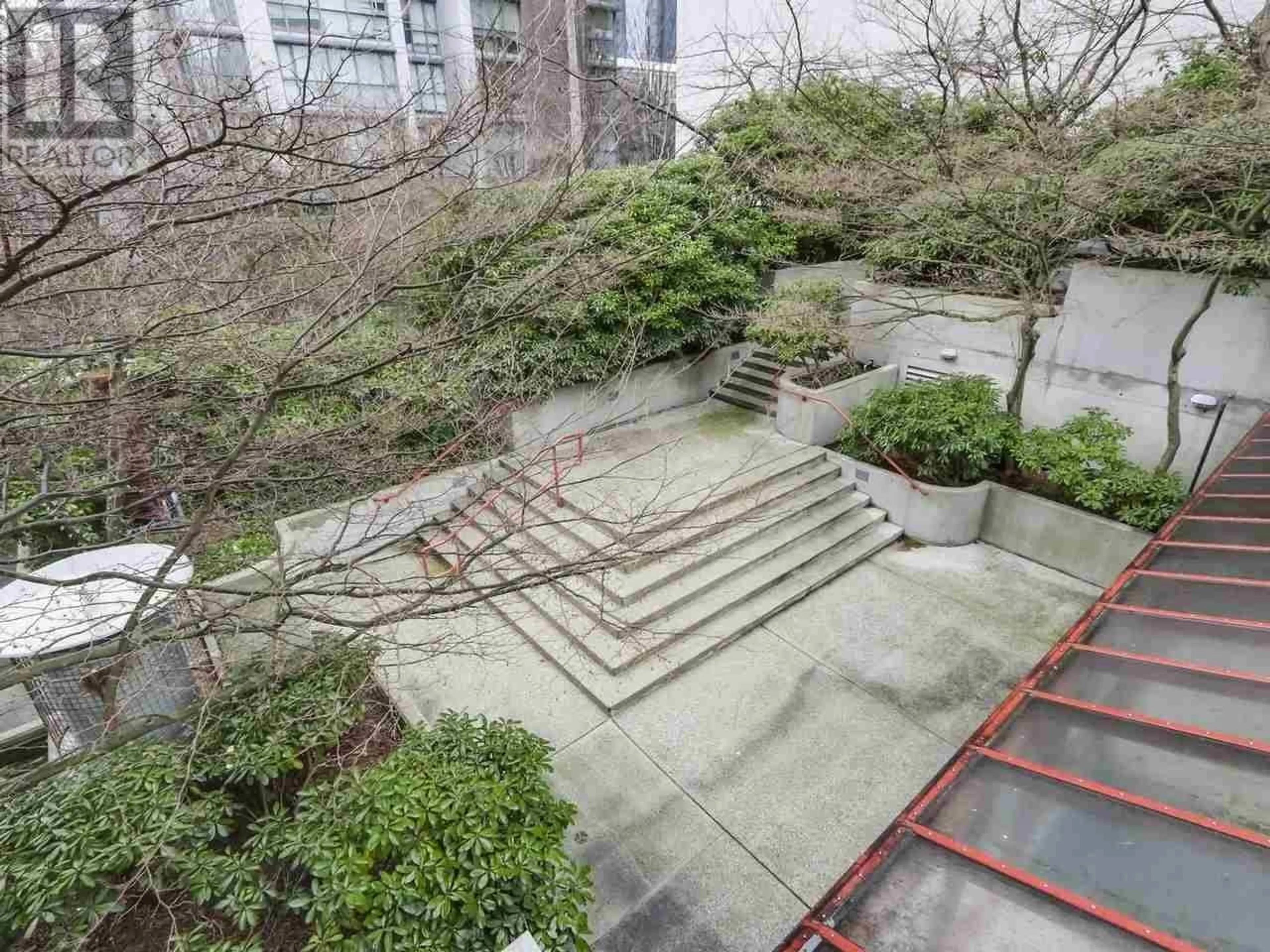 Patio, the fenced backyard for 1202 811 HELMCKEN STREET, Vancouver British Columbia V6Z1B1