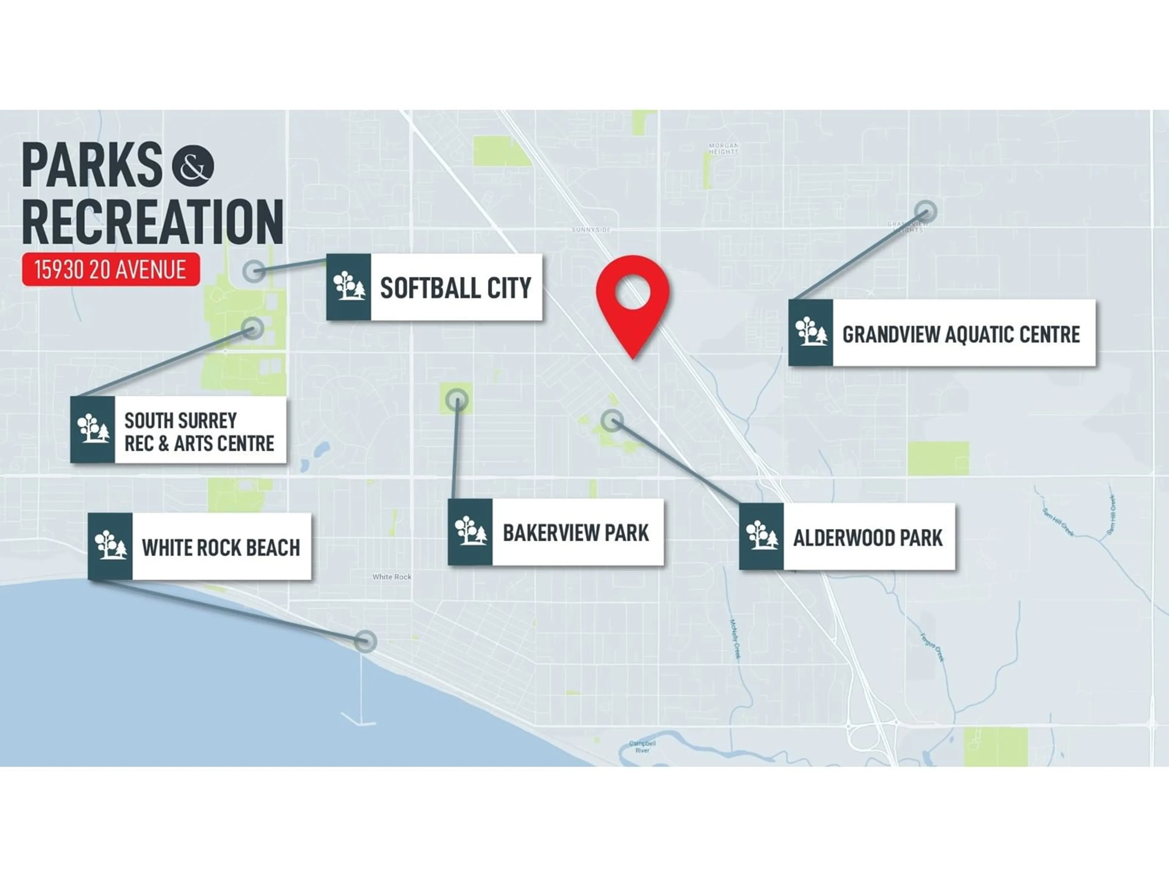 Picture of a map for 15930 20 AVENUE, Surrey British Columbia V4A2B2