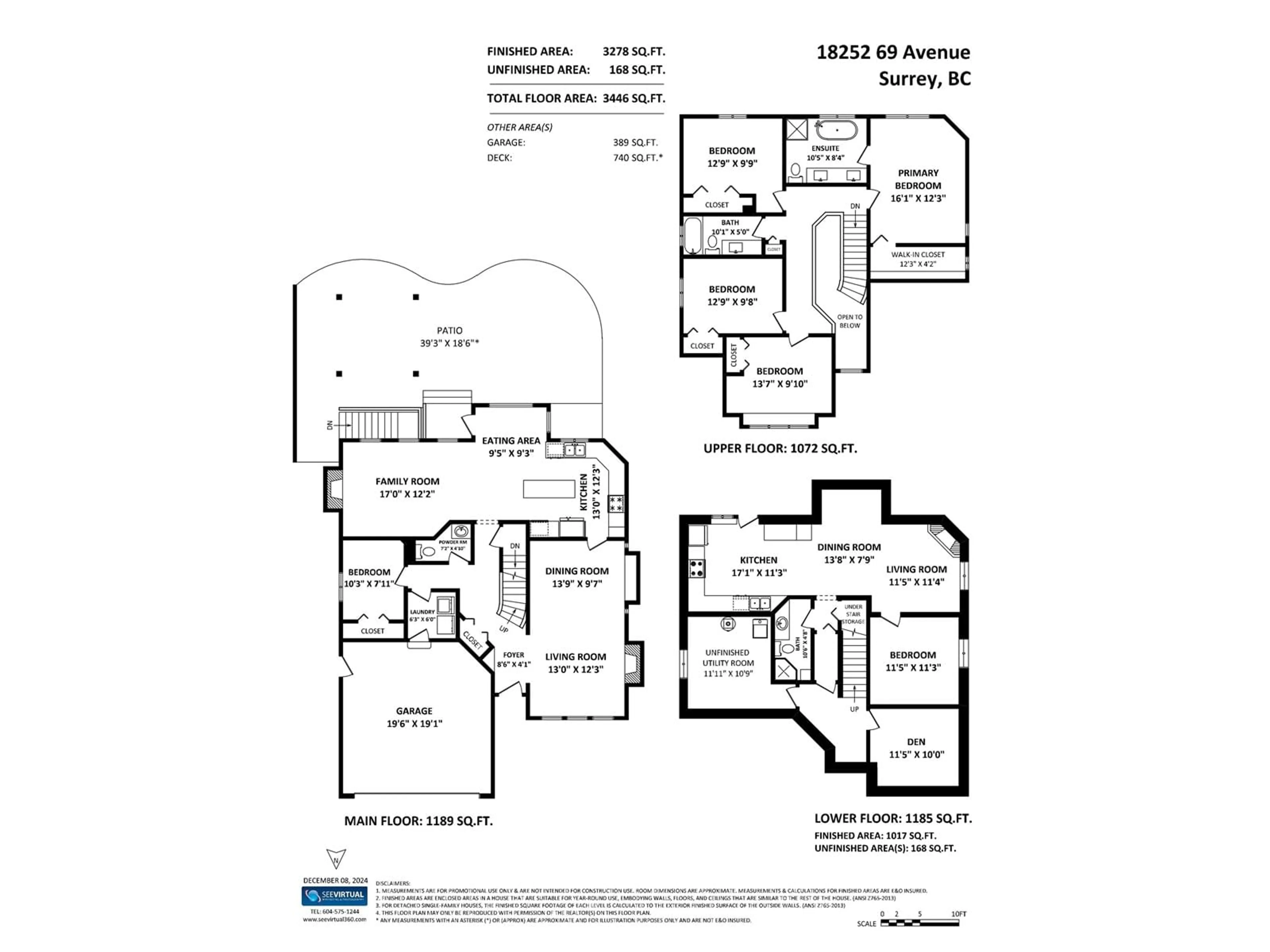 Floor plan for 18252 69 AVENUE, Surrey British Columbia V3S9H4