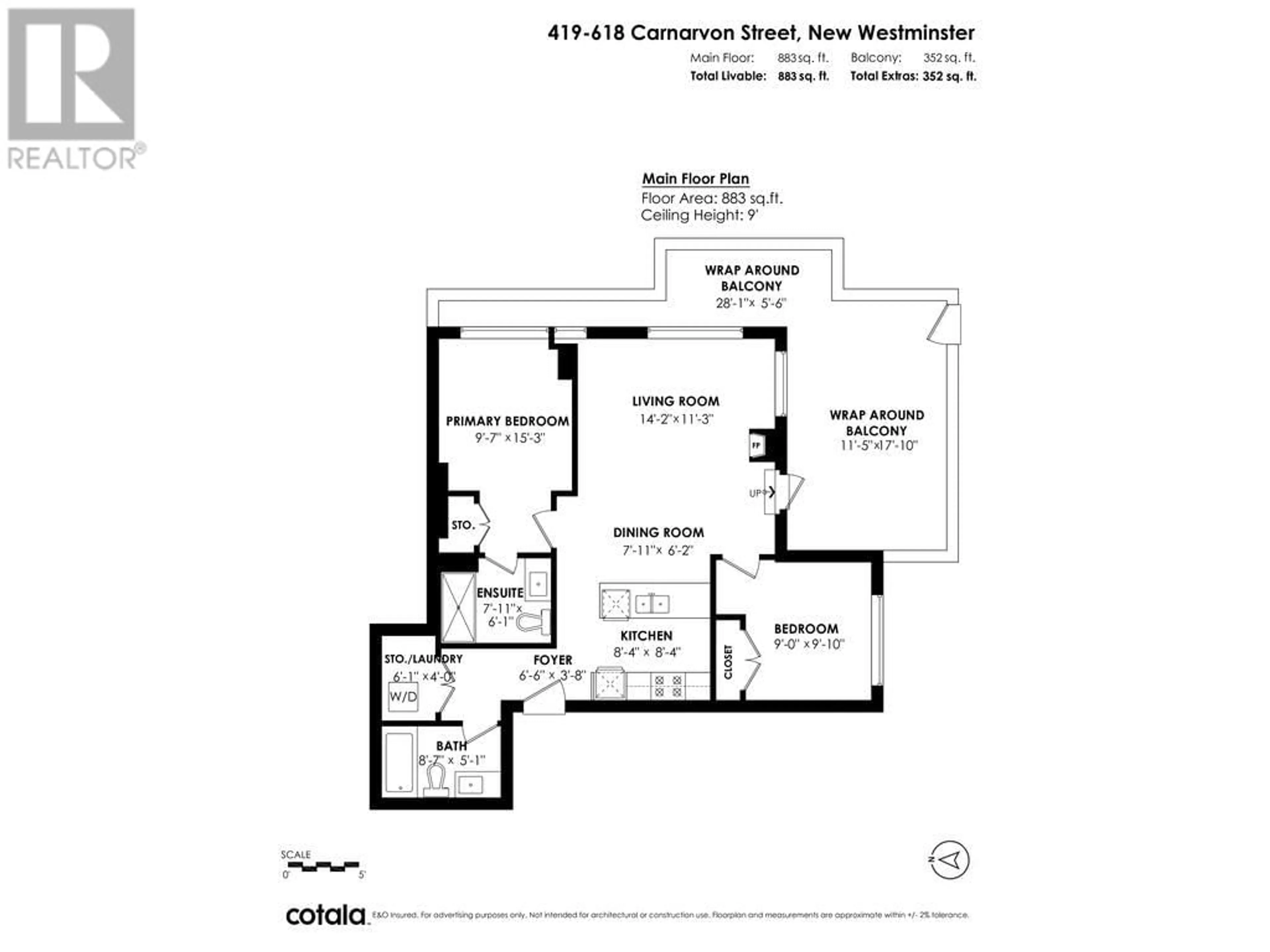 Floor plan for 419 618 CARNARVON STREET, New Westminster British Columbia V3M0N9