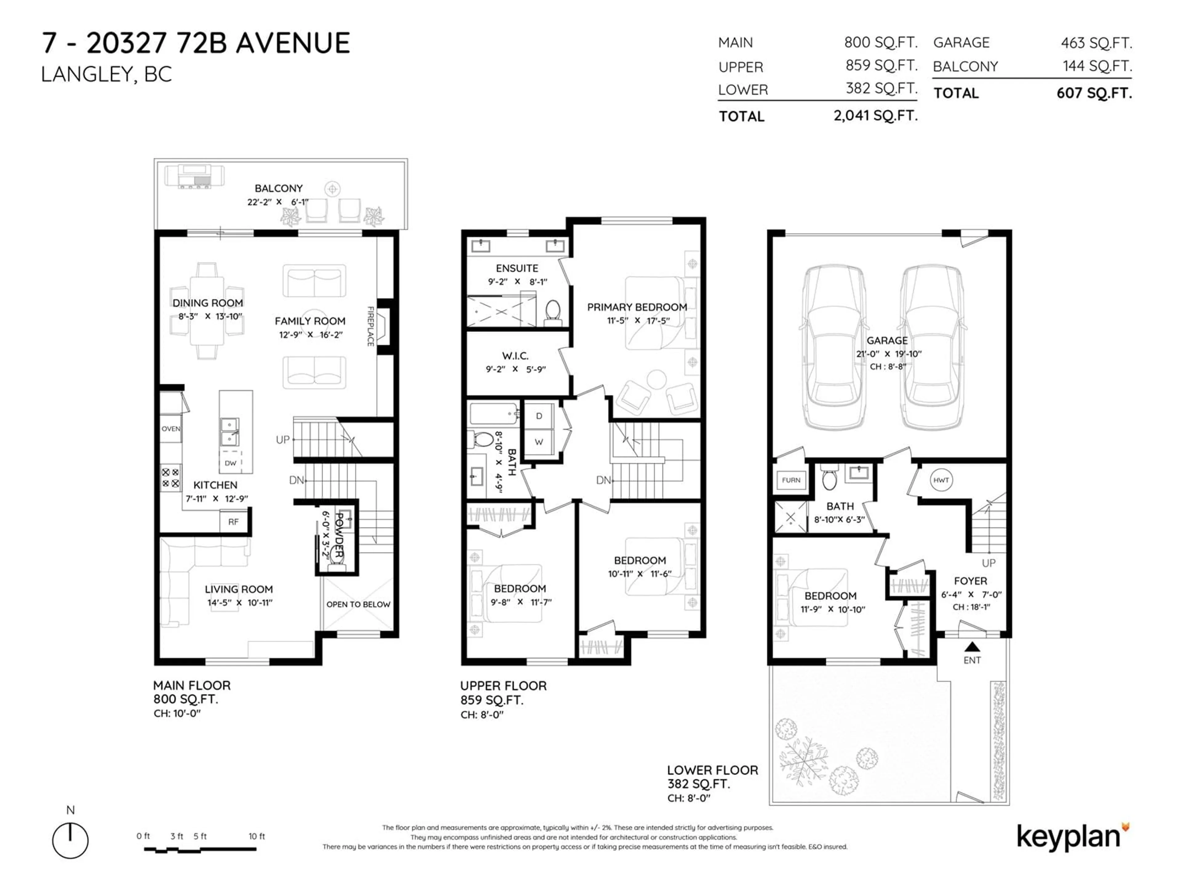 Floor plan for 7 20327 72B AVENUE, Langley British Columbia V2Y4J6