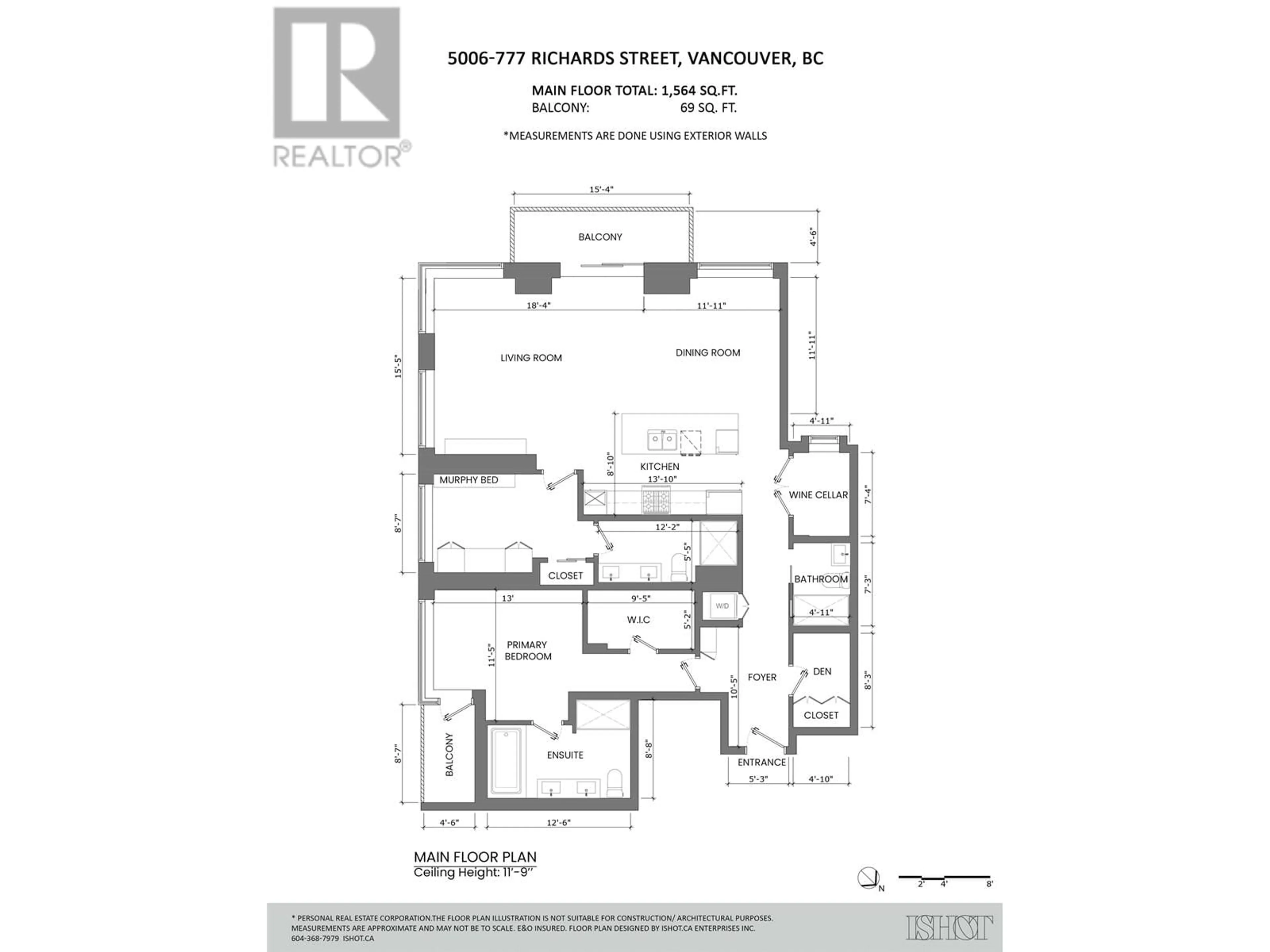 Floor plan for 5006 777 RICHARDS STREET, Vancouver British Columbia V6B0M6