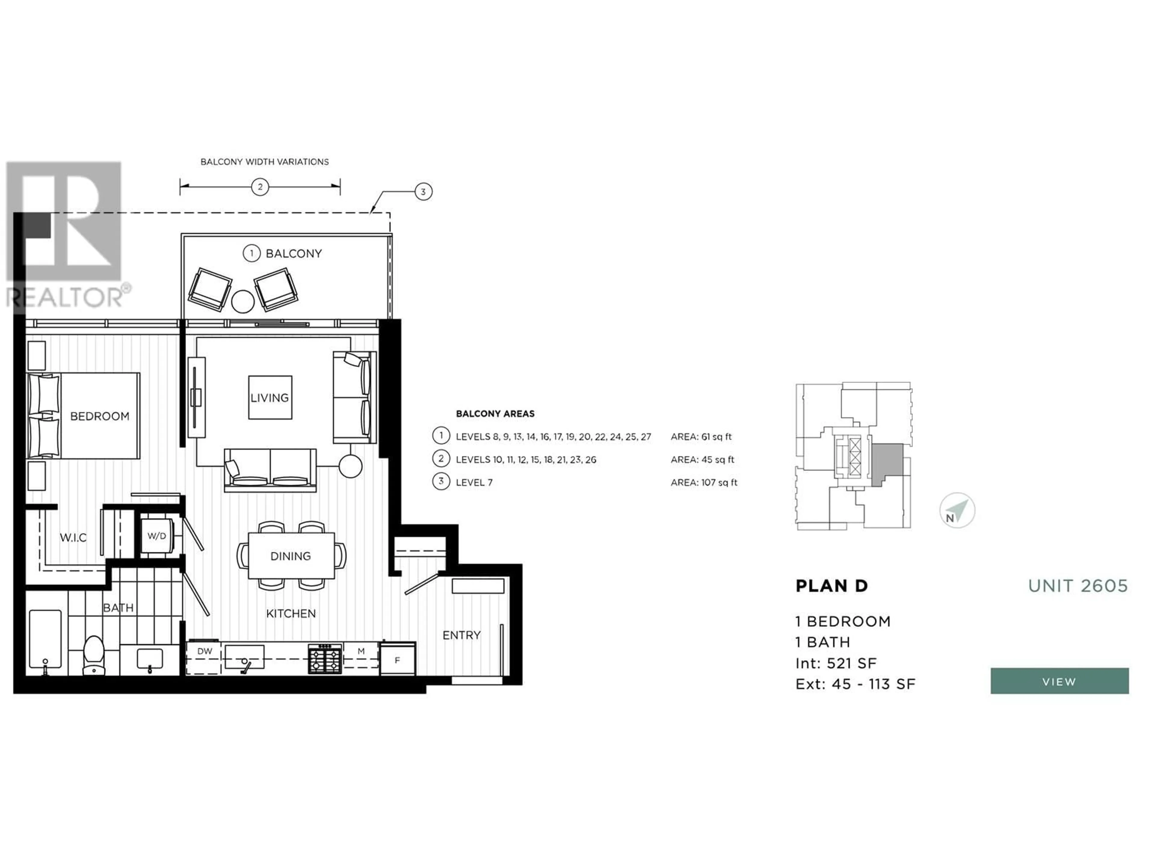 Floor plan for 2605 823 CARNARVON STREET, New Westminster British Columbia V3M1E9