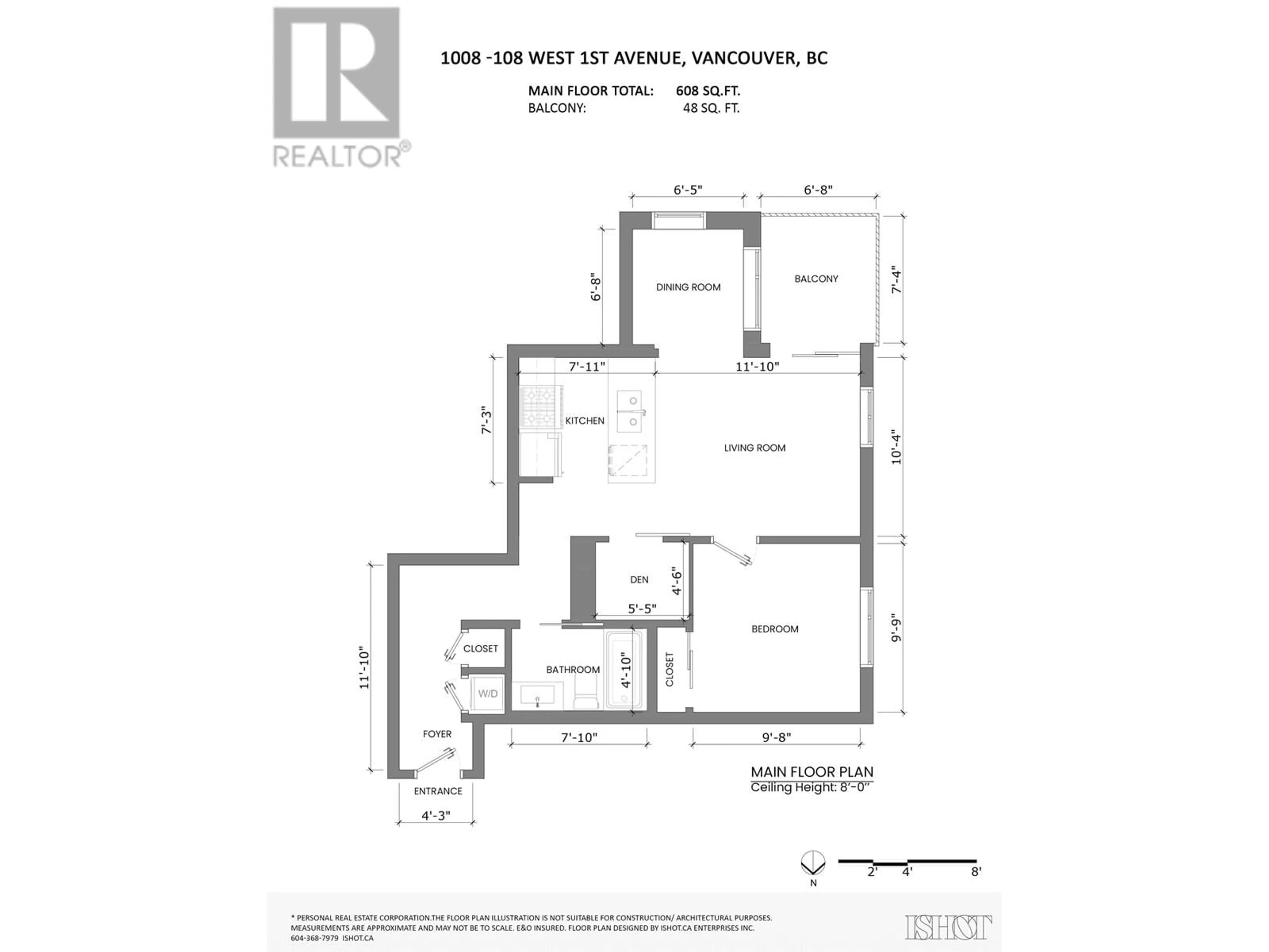 Floor plan for 1008 108 W 1ST AVENUE, Vancouver British Columbia V5Y0H4