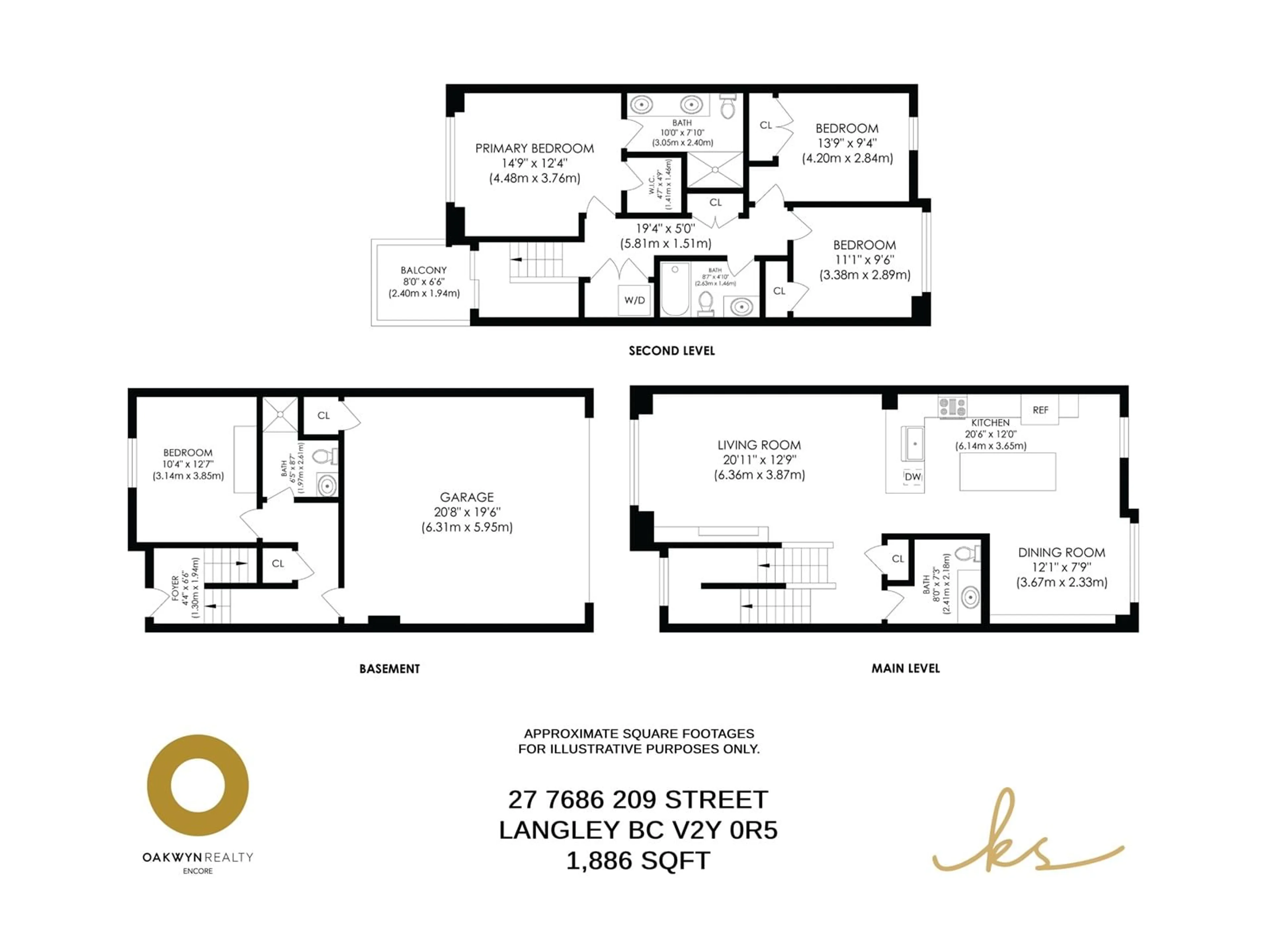 Floor plan for 27 7686 209 STREET, Langley British Columbia V3A6E8