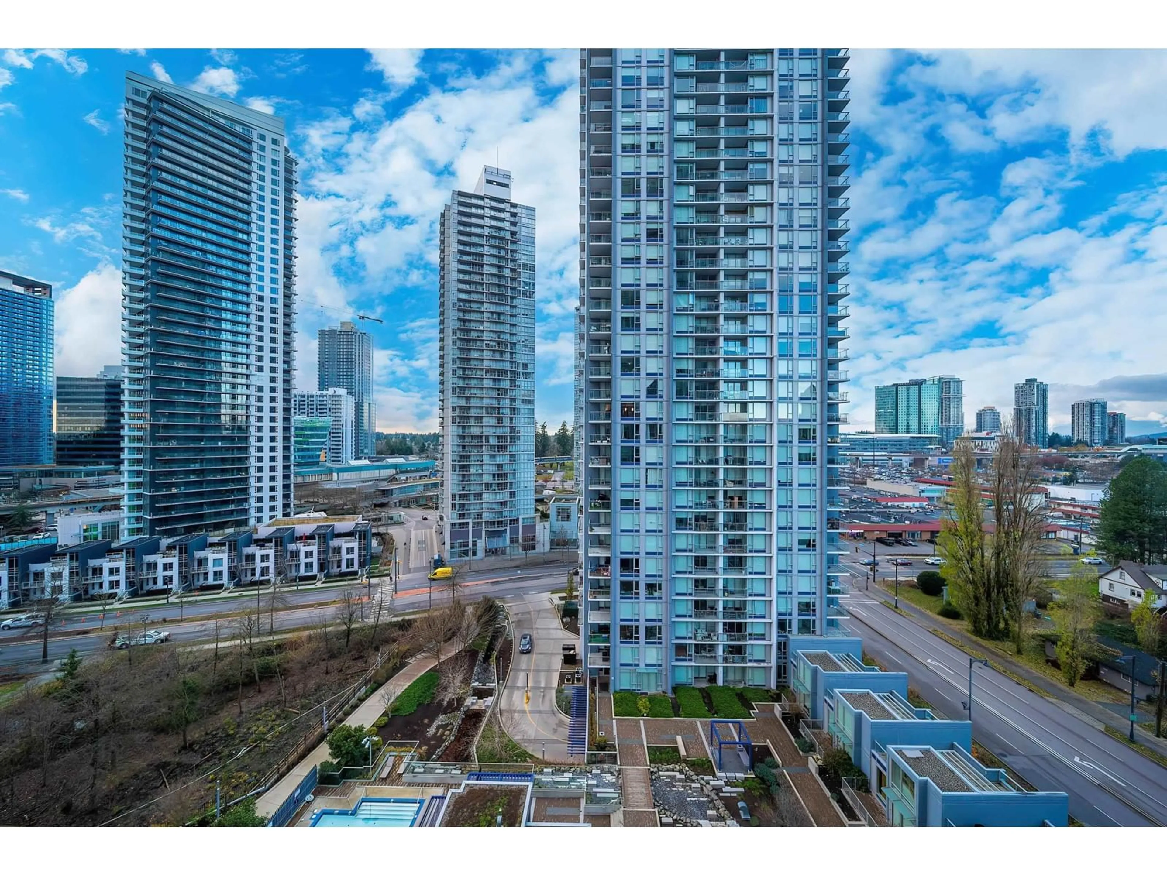 A pic from outside/outdoor area/front of a property/back of a property/a pic from drone, city buildings view from balcony for 1606 13750 100 AVENUE, Surrey British Columbia V3T0L3