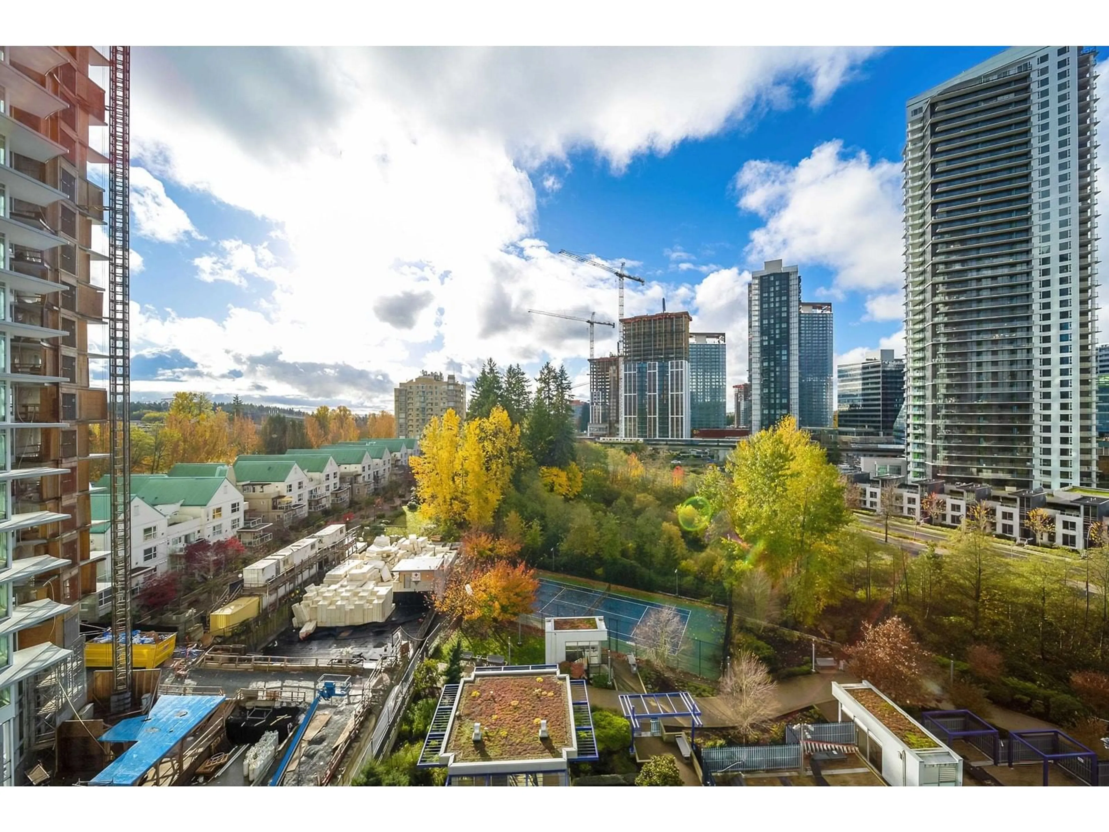 A pic from outside/outdoor area/front of a property/back of a property/a pic from drone, city buildings view from balcony for 1606 13750 100 AVENUE, Surrey British Columbia V3T0L3