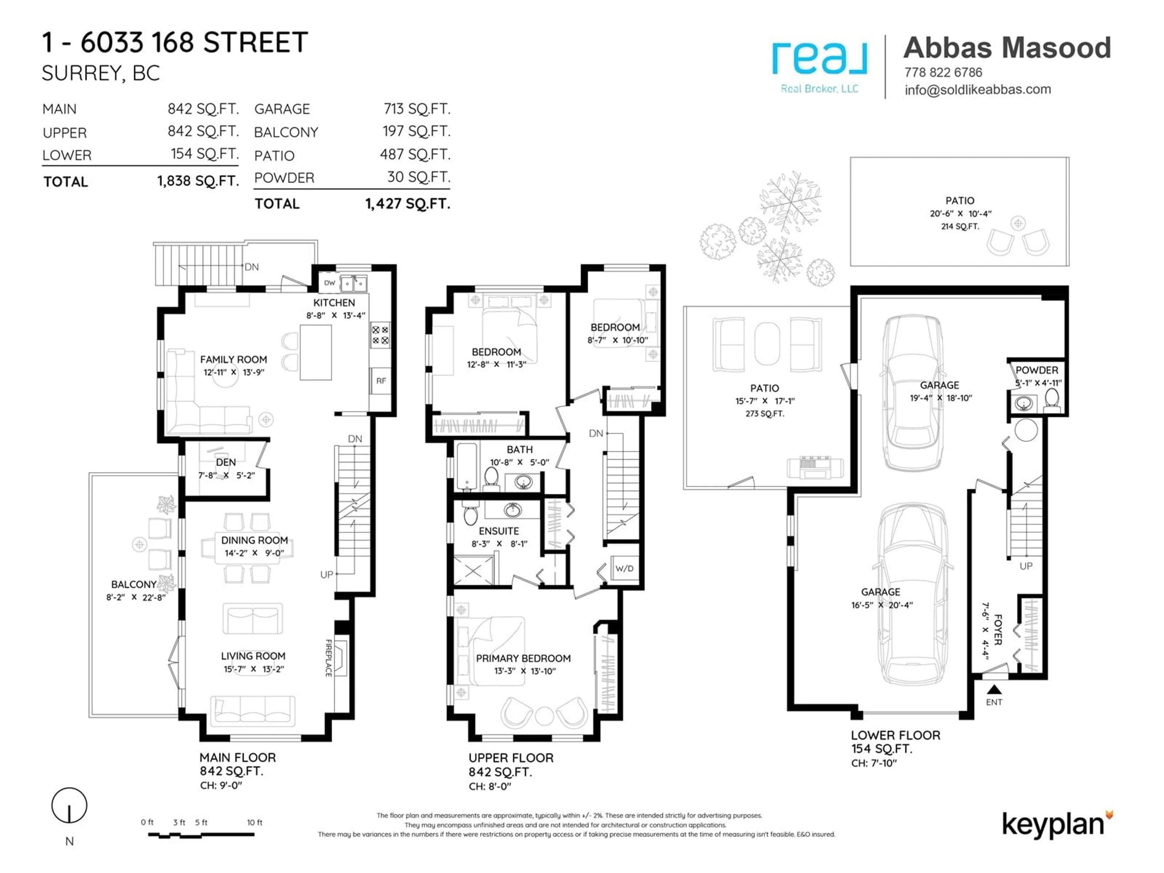 Floor plan for 1 6033 168 STREET, Surrey British Columbia V3S3X7