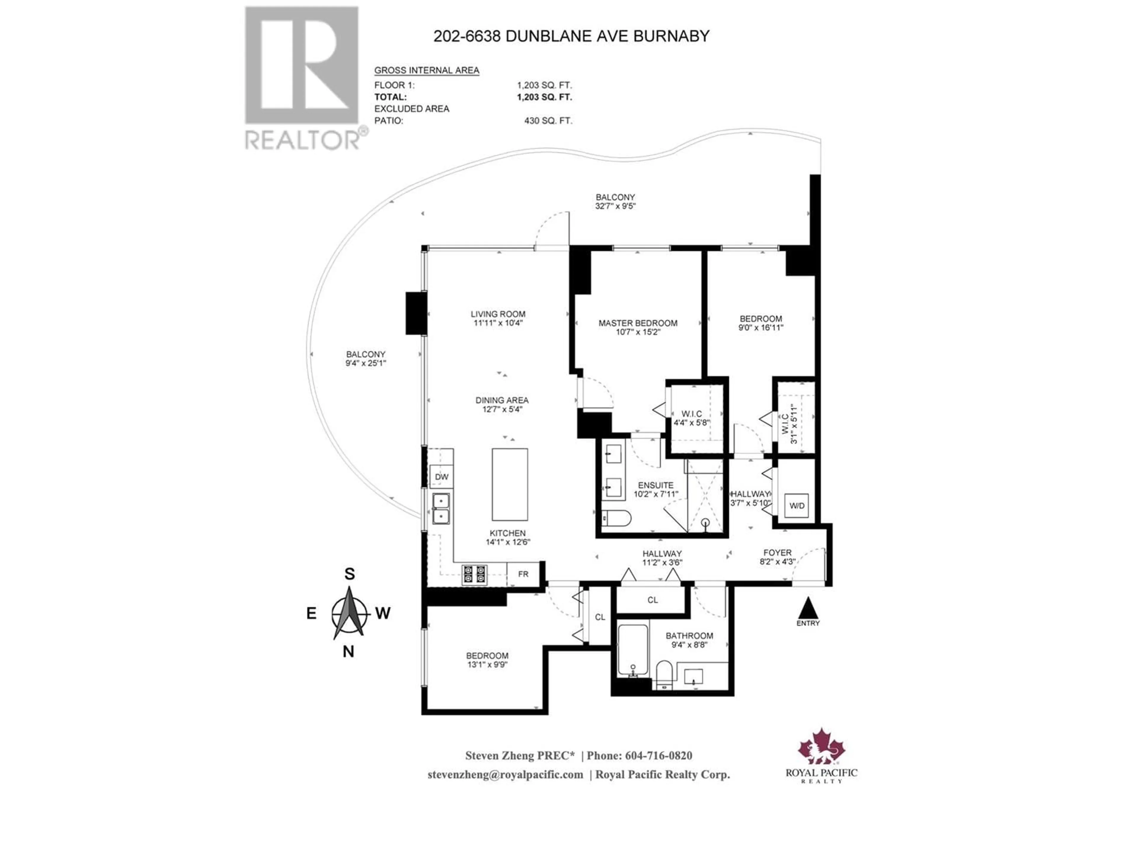 Floor plan for 202 6638 DUNBLANE AVENUE, Burnaby British Columbia V5H0G8