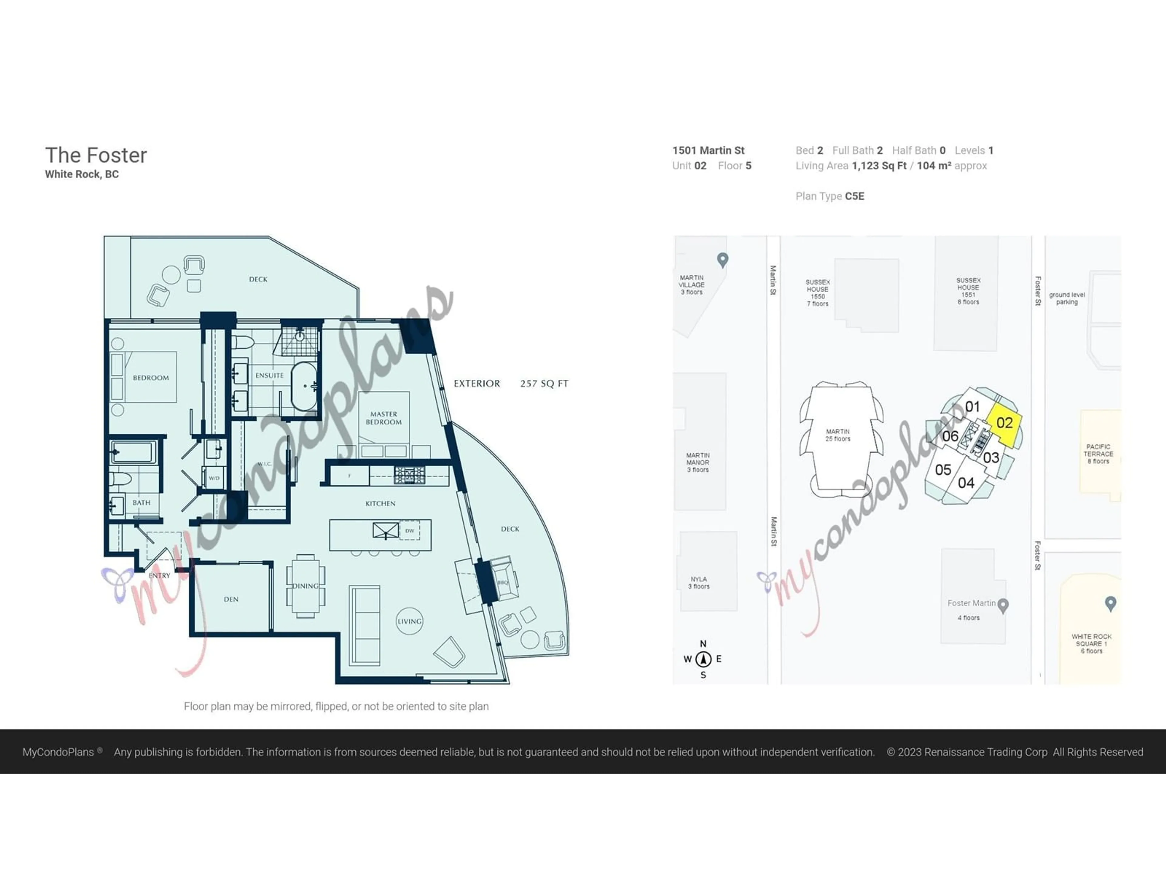 Floor plan for 502 1501 FOSTER STREET, White Rock British Columbia V4B0C3