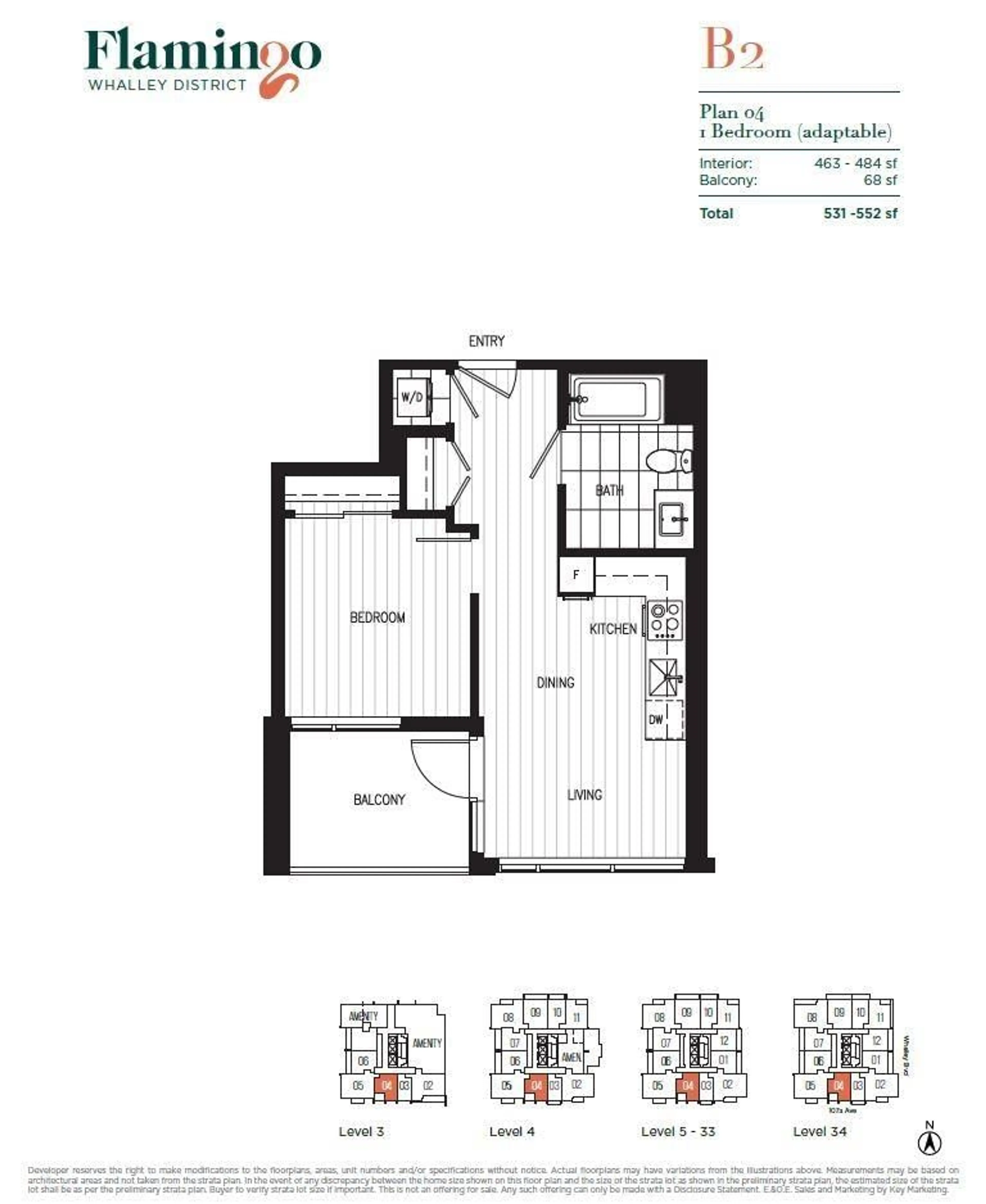 Floor plan for 1604 13675 107A AVENUE, Surrey British Columbia V3T2H2