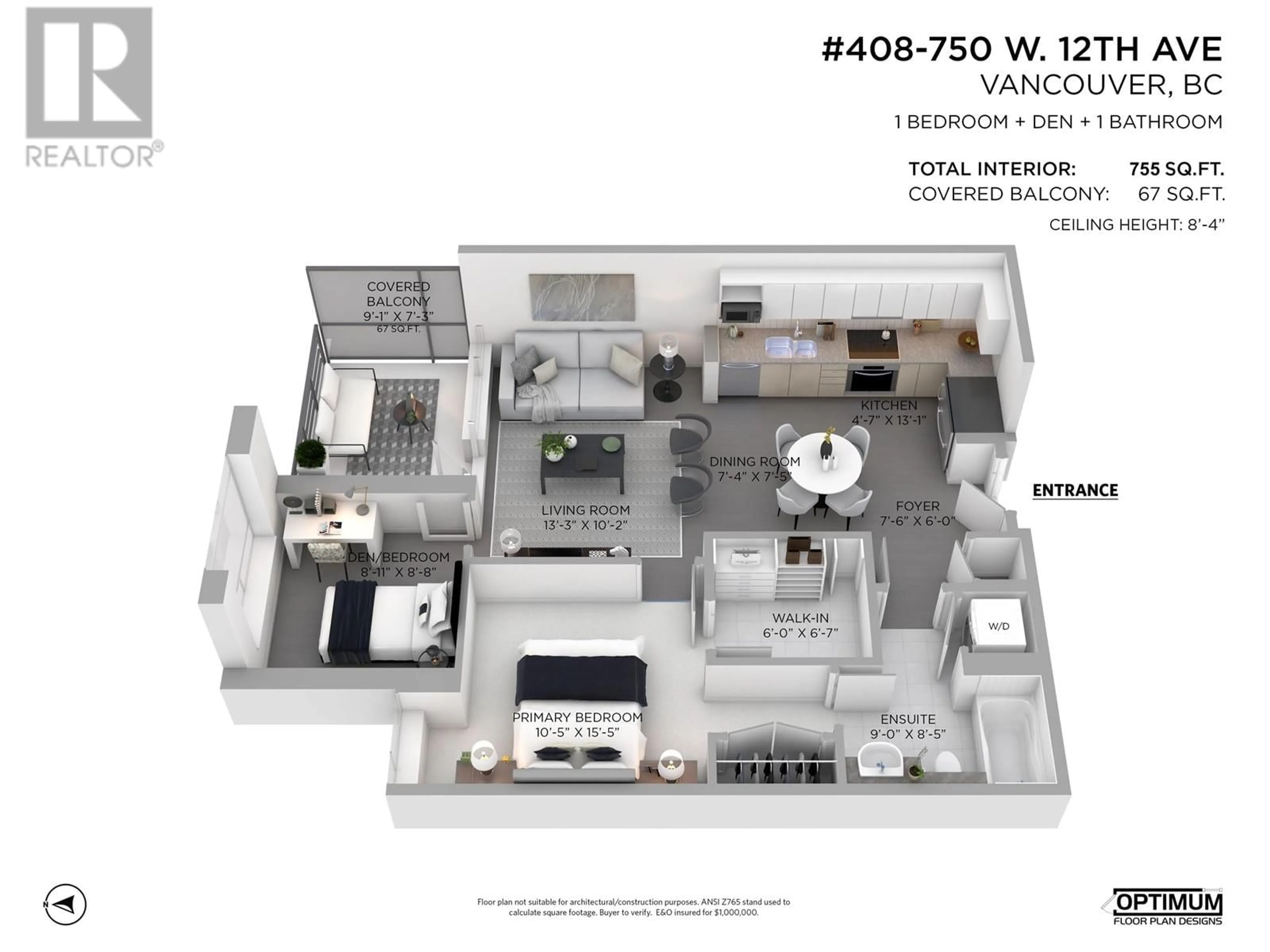 Floor plan for 408 750 W 12TH AVENUE, Vancouver British Columbia V5Z0A3