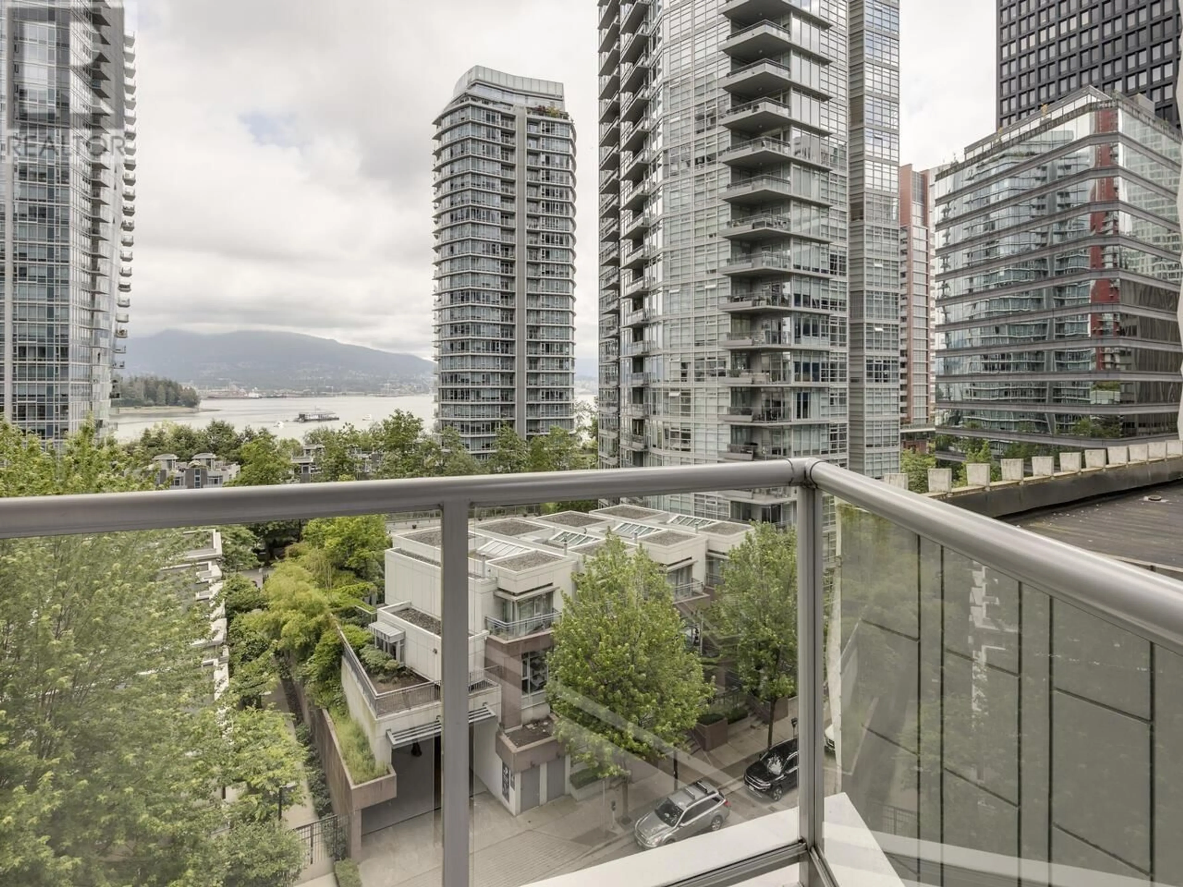 Balcony in the apartment, city buildings view from balcony for 601 1228 W HASTINGS STREET, Vancouver British Columbia V6E4S6