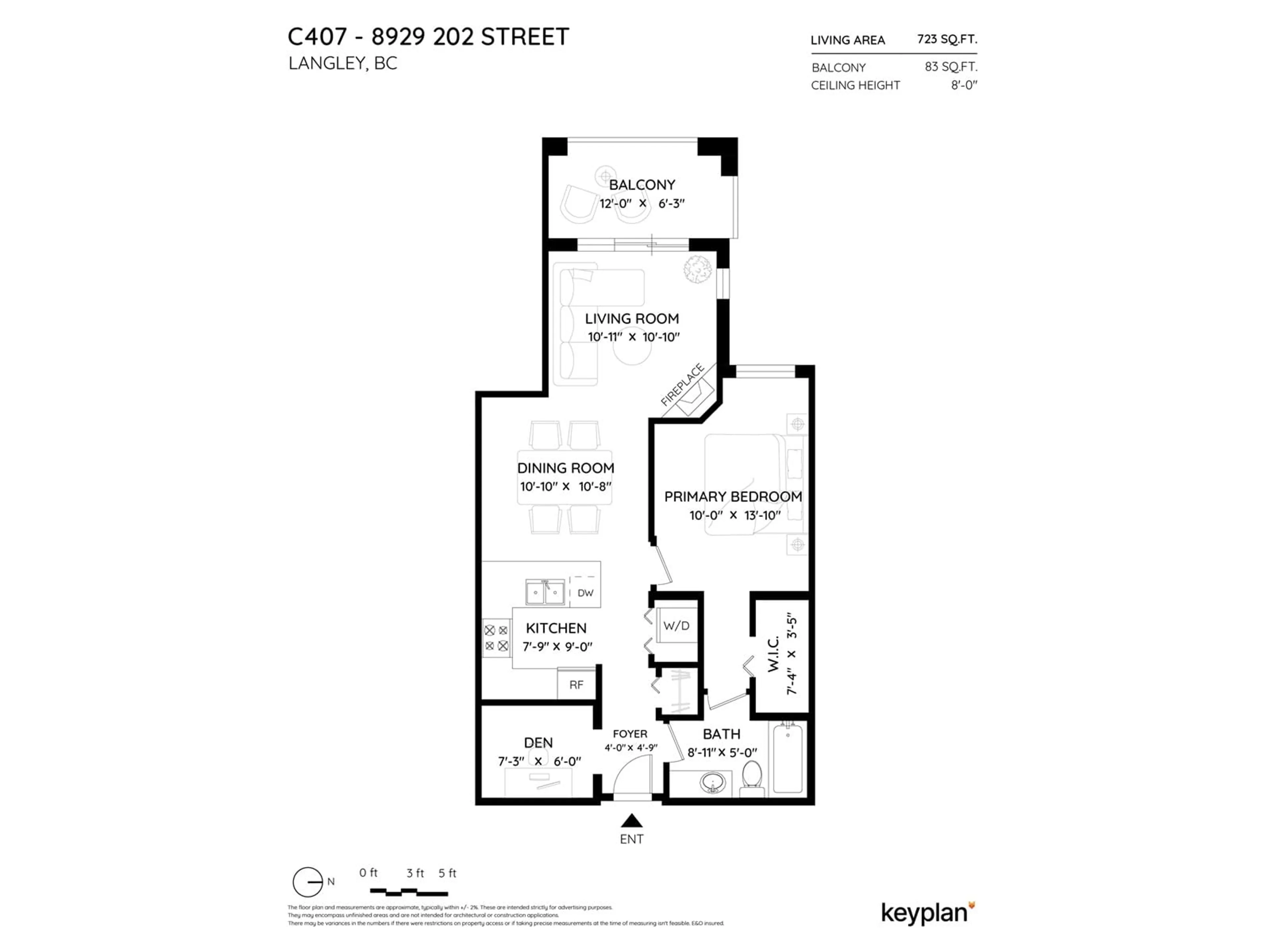 Floor plan for C407 8929 202 STREET, Langley British Columbia V1M0B4