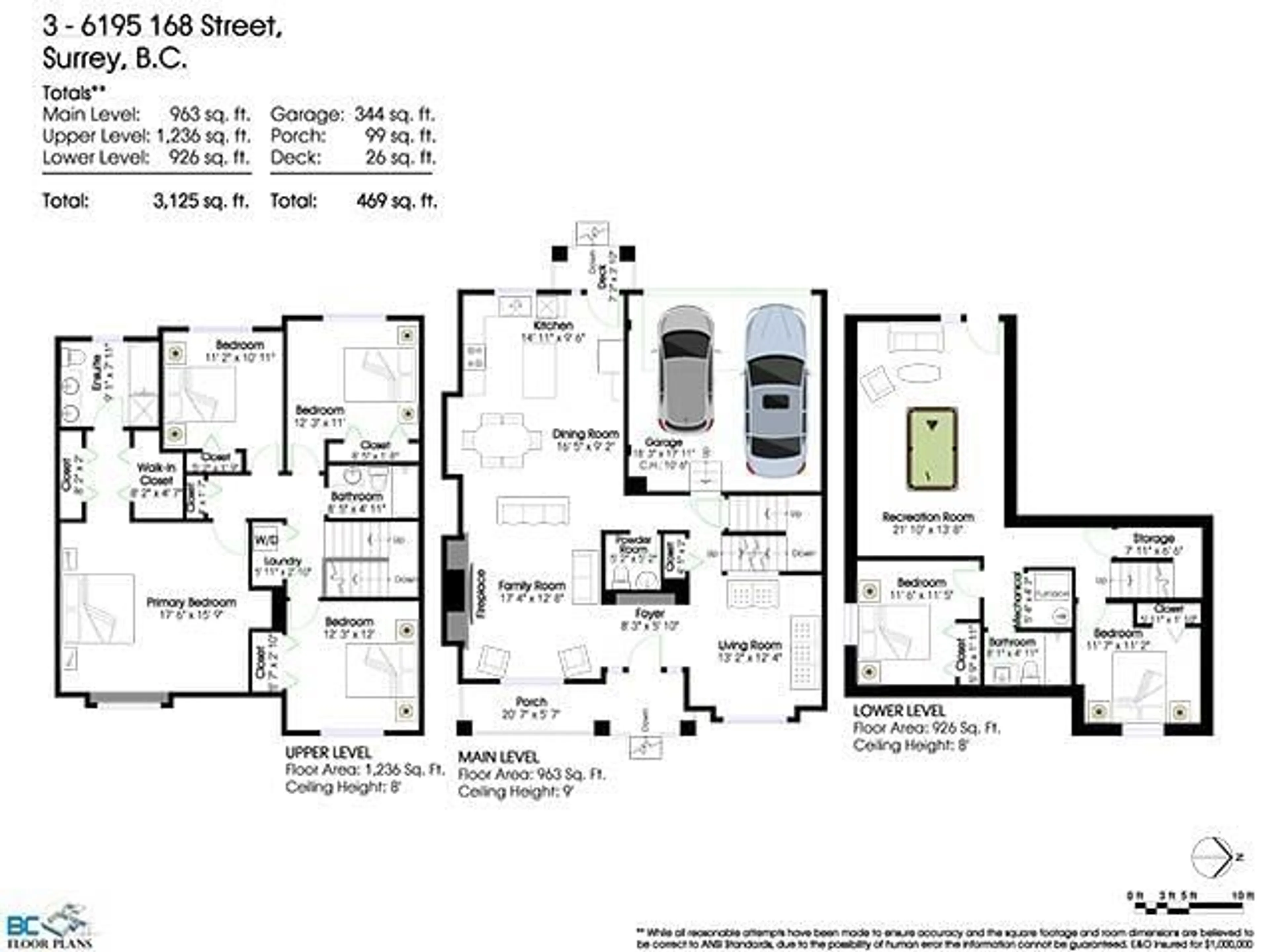 Floor plan for 3 6195 168 STREET, Surrey British Columbia V3S3X9