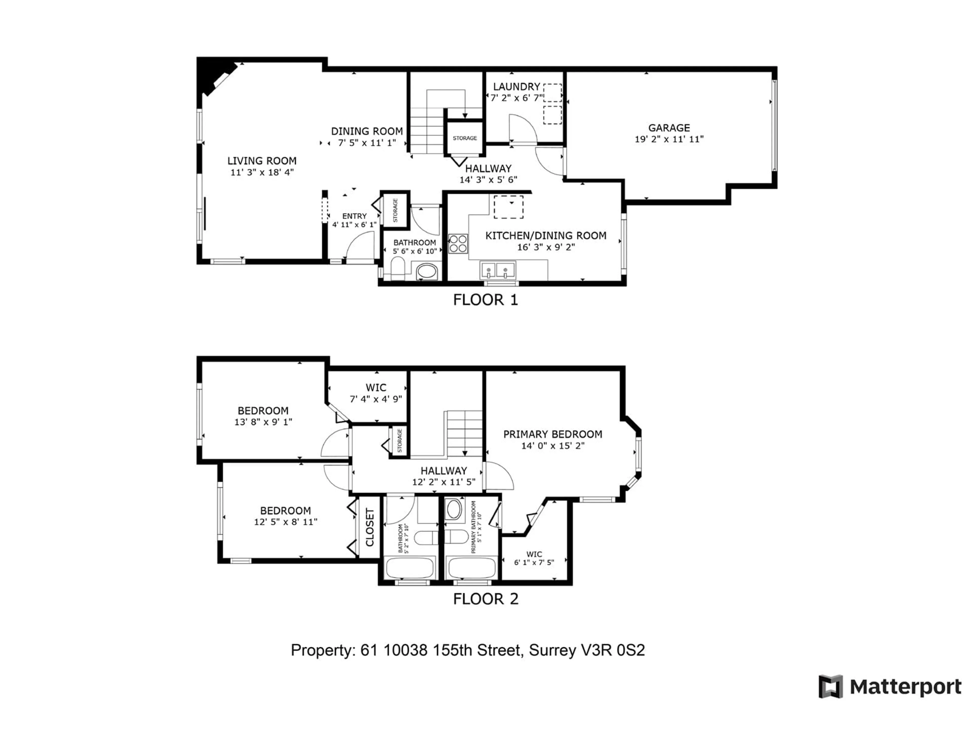 Floor plan for 61 10038 155TH STREET, Surrey British Columbia V3R0S2