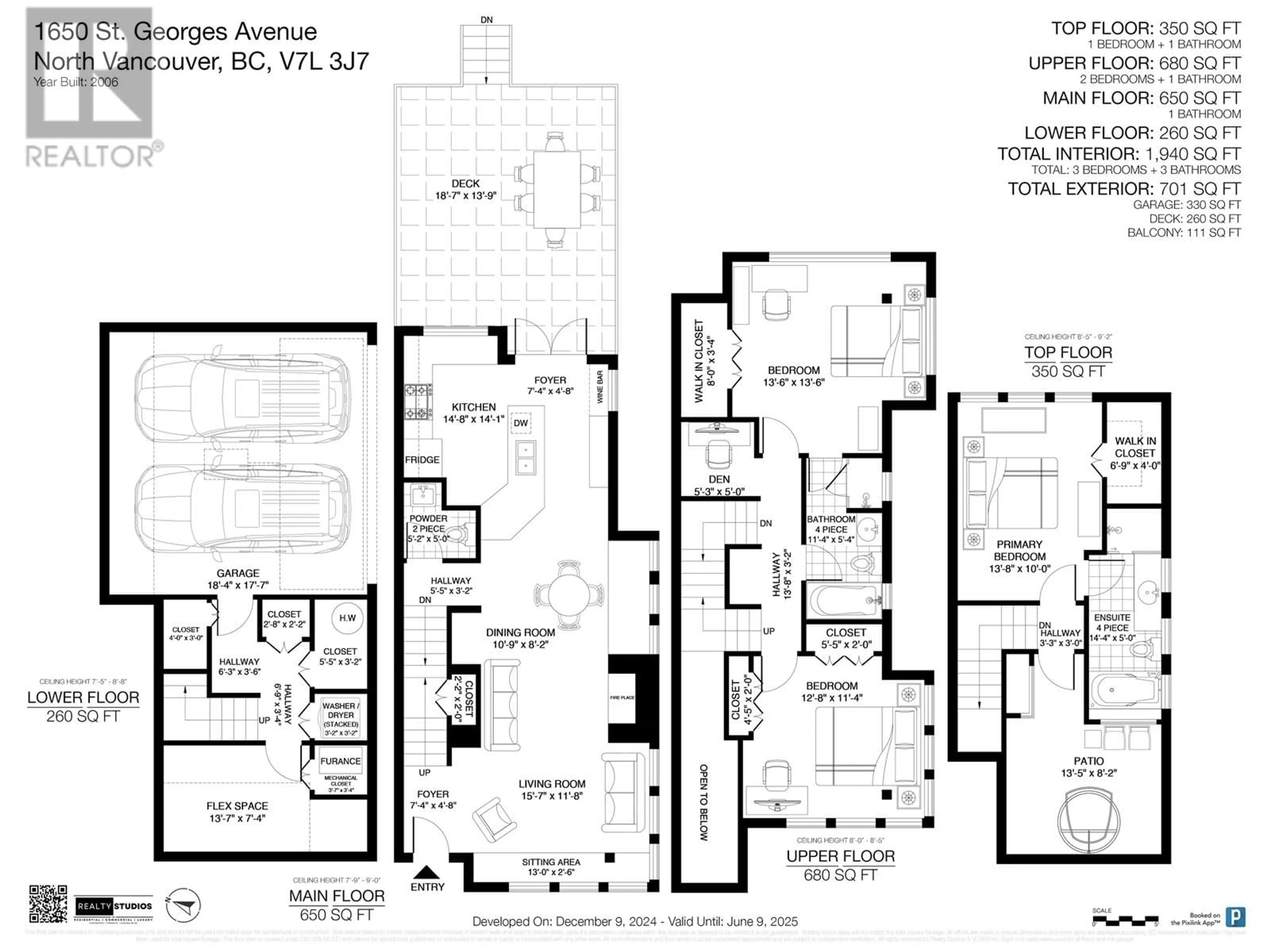 Floor plan for 1650 ST GEORGES AVENUE, North Vancouver British Columbia V7L3J7