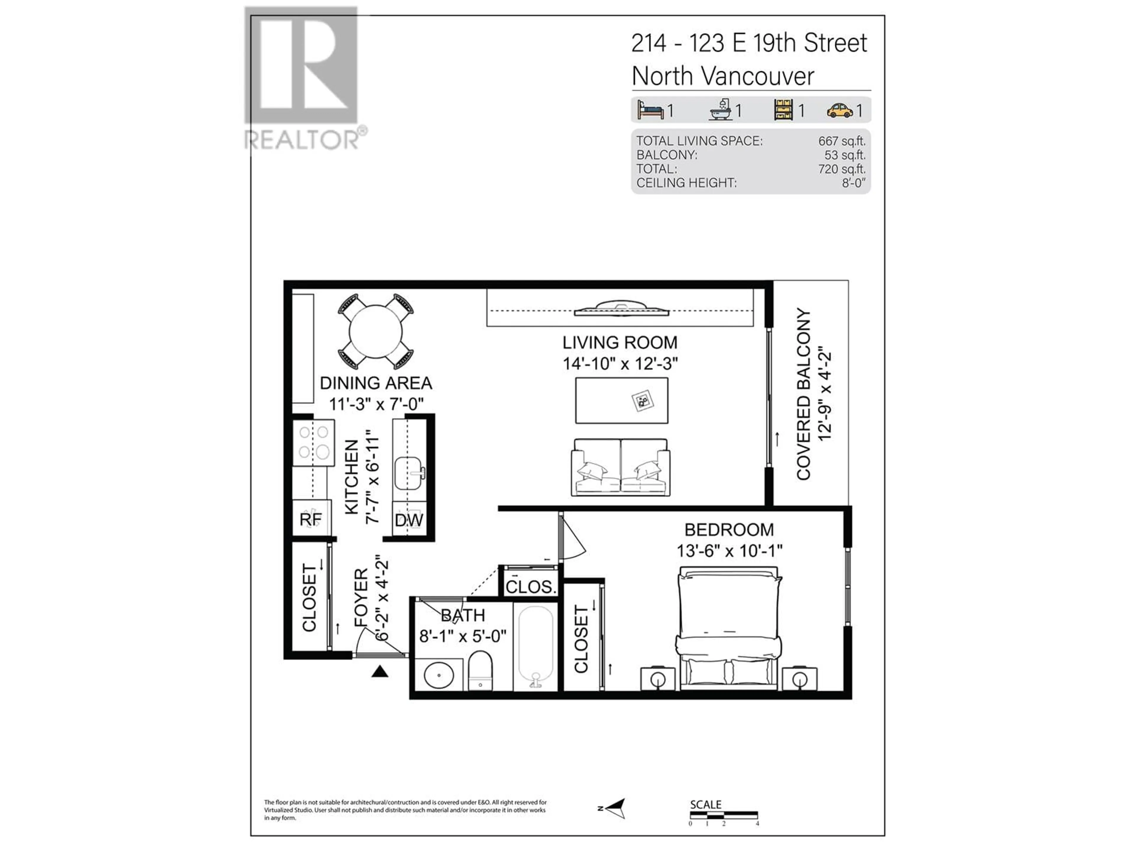 Floor plan for 214 123 E 19TH STREET, North Vancouver British Columbia V7L2Y9