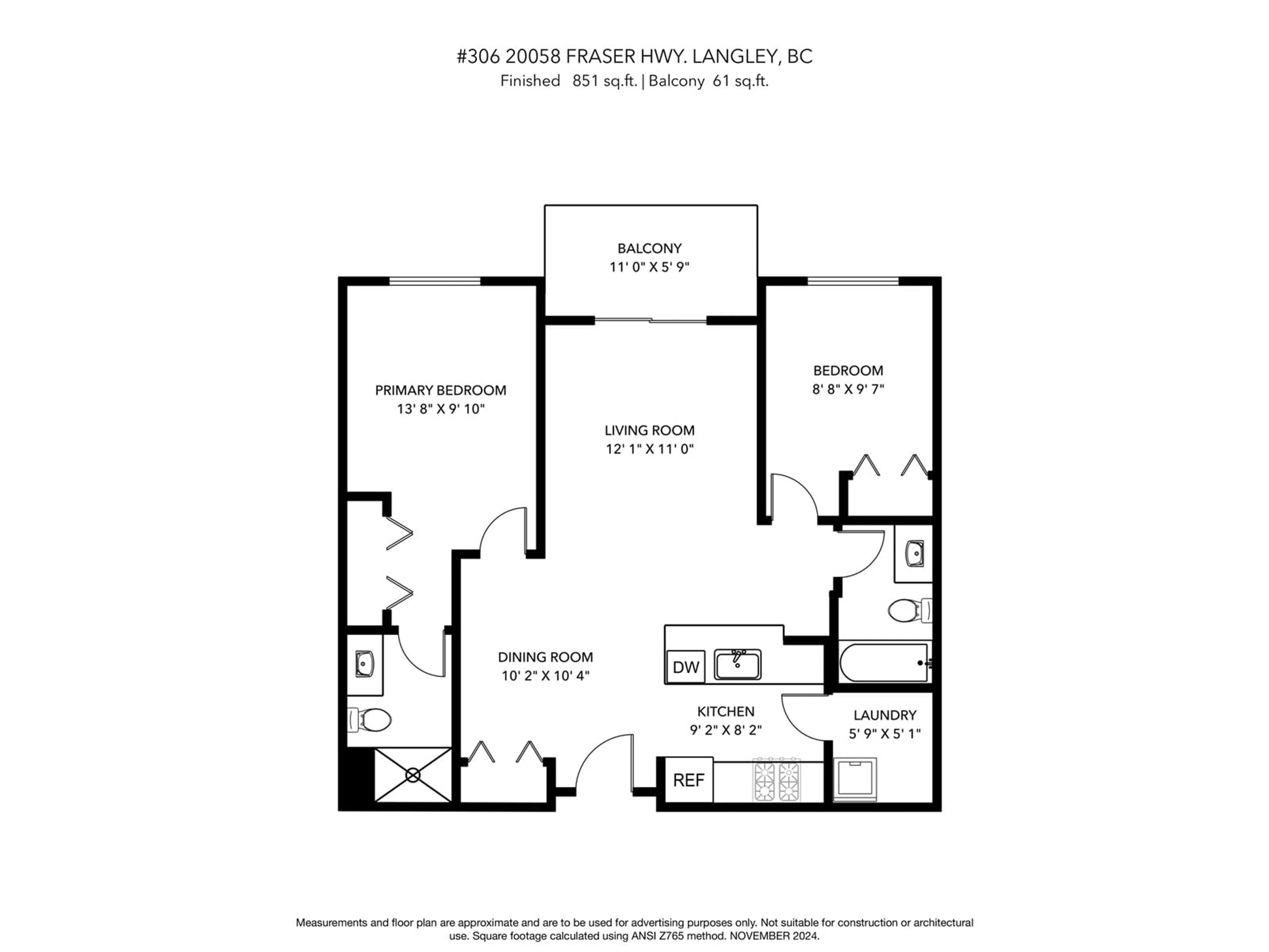 Floor plan for 306 20058 FRASER HIGHWAY, Langley British Columbia V3A0E5