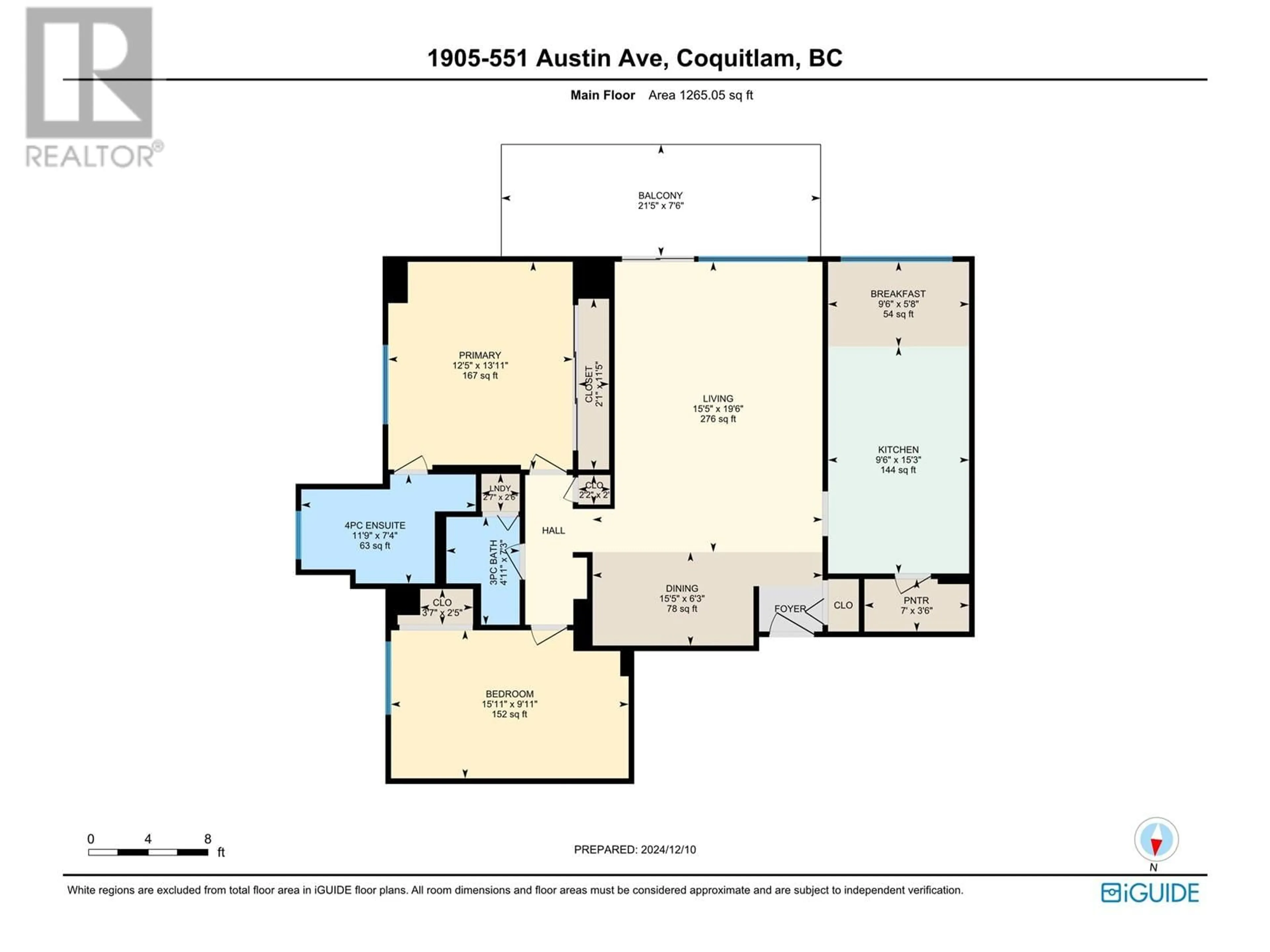 Floor plan for 1901 551 AUSTIN AVENUE, Coquitlam British Columbia V3K6R7