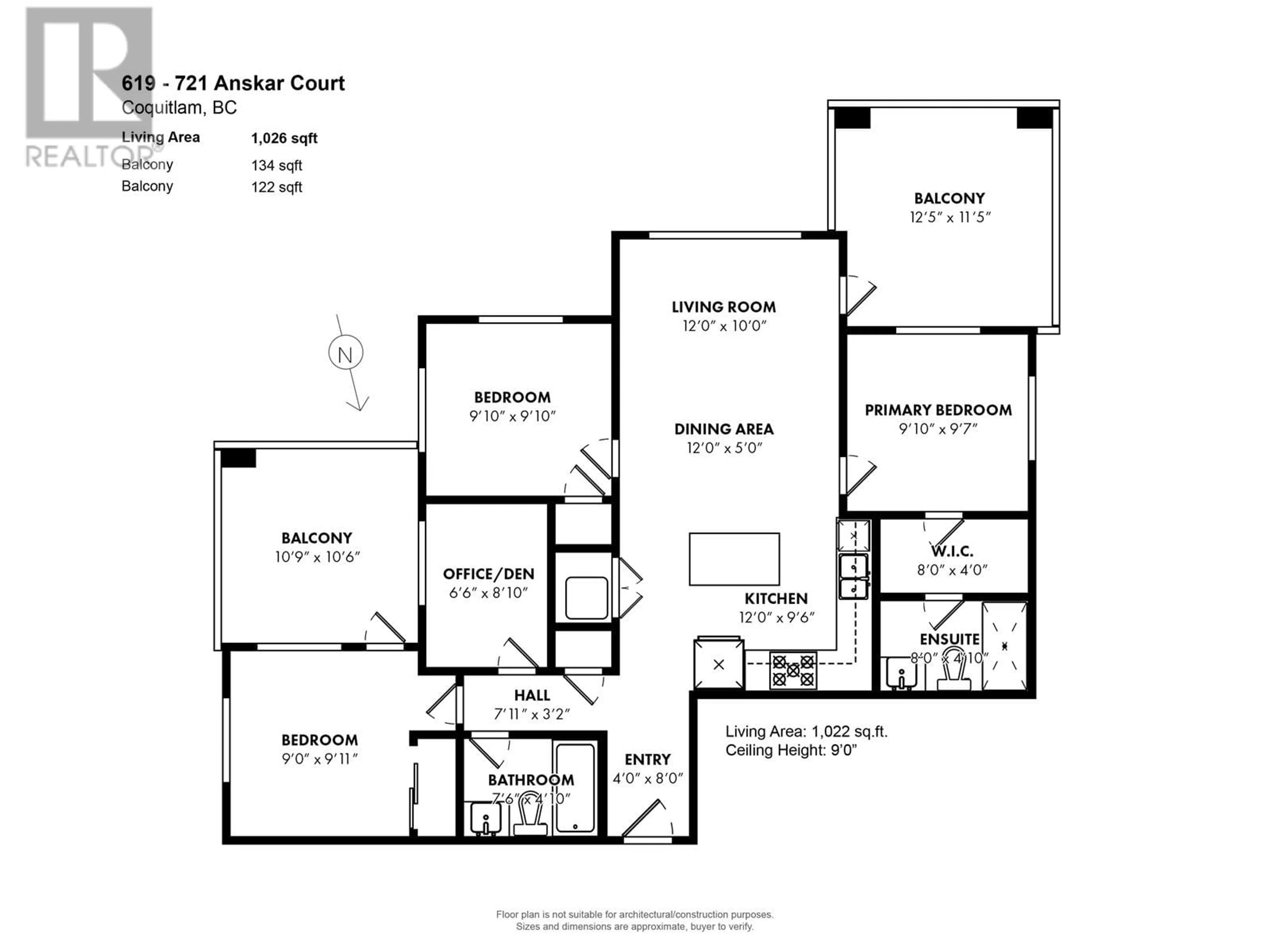 Floor plan for 619 721 ANSKAR COURT, Coquitlam British Columbia V3J0L4