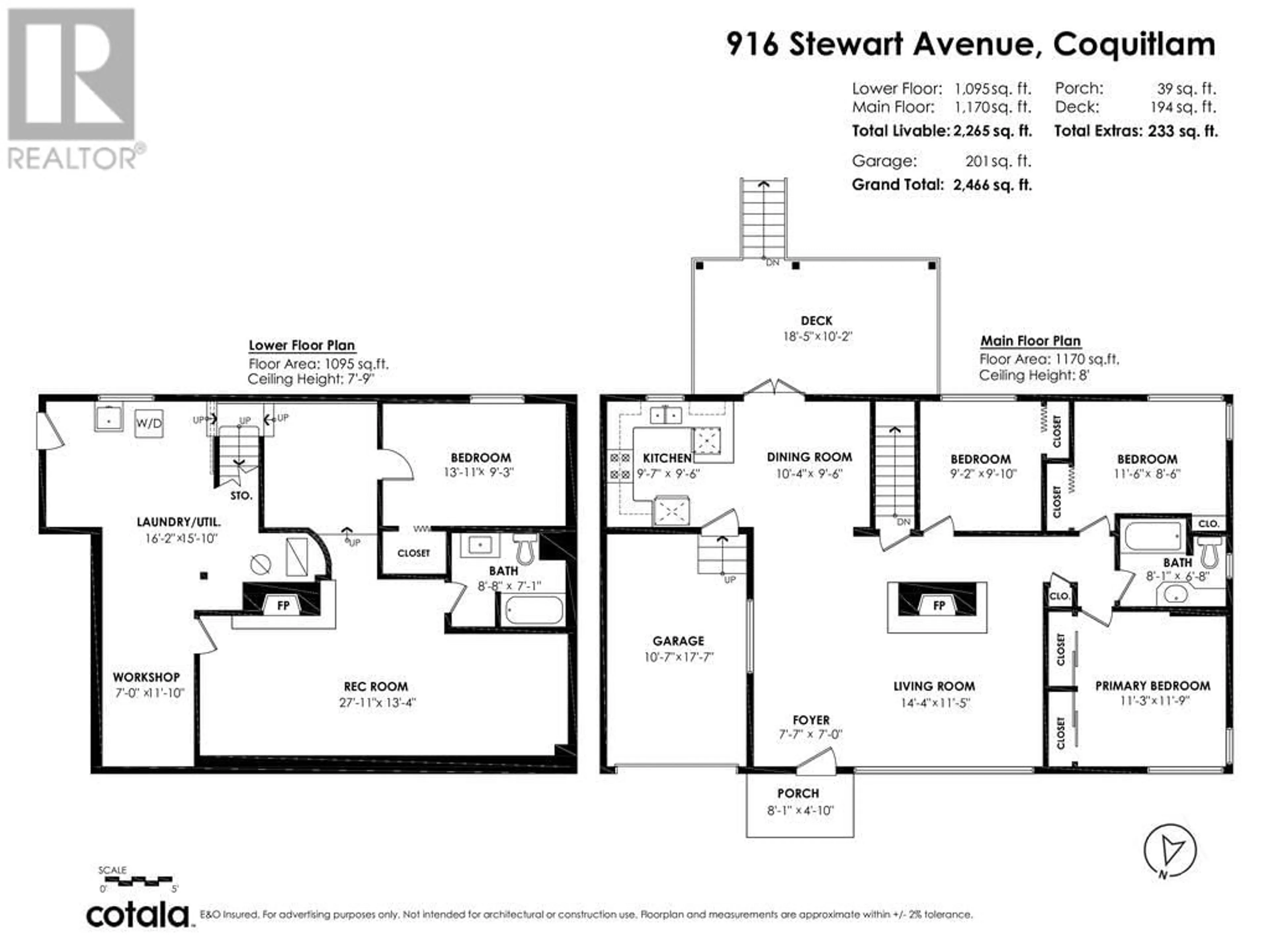 Floor plan for 916 STEWART AVENUE, Coquitlam British Columbia V3K2N6