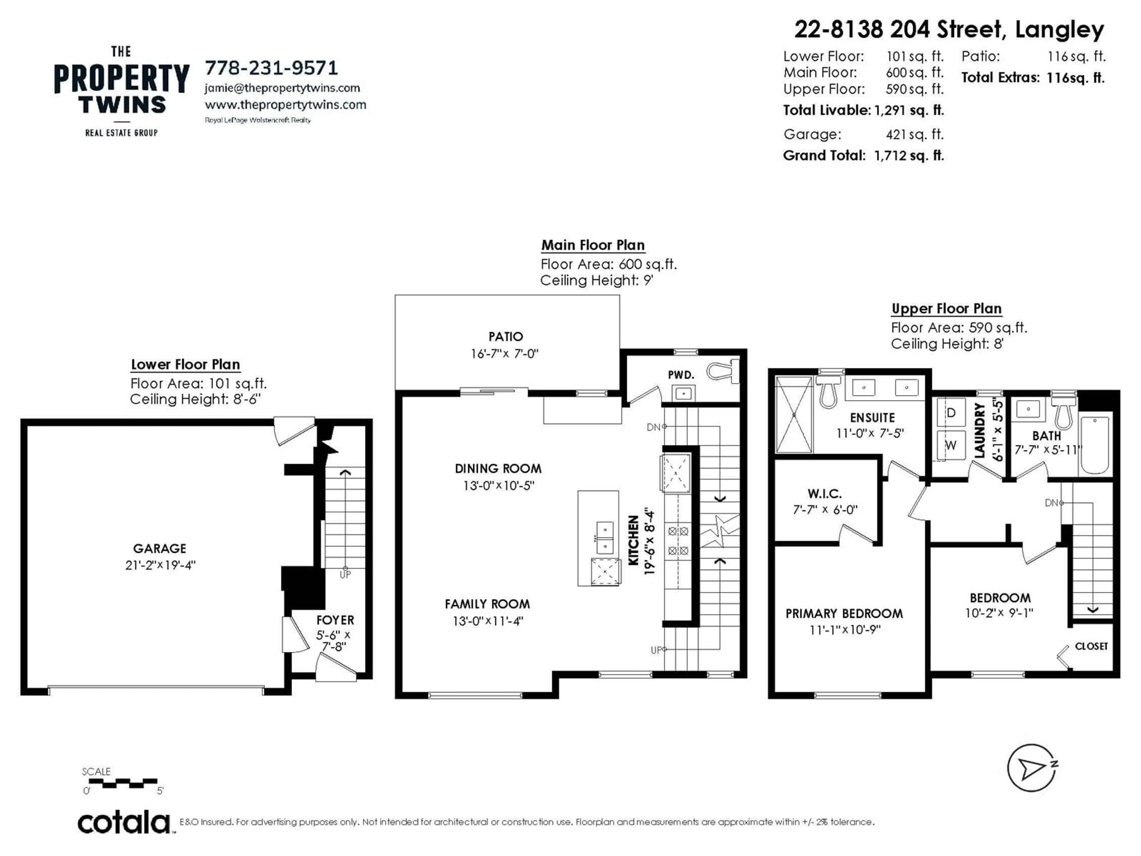 Floor plan for 22 8138 204 STREET, Langley British Columbia V2Y0T4