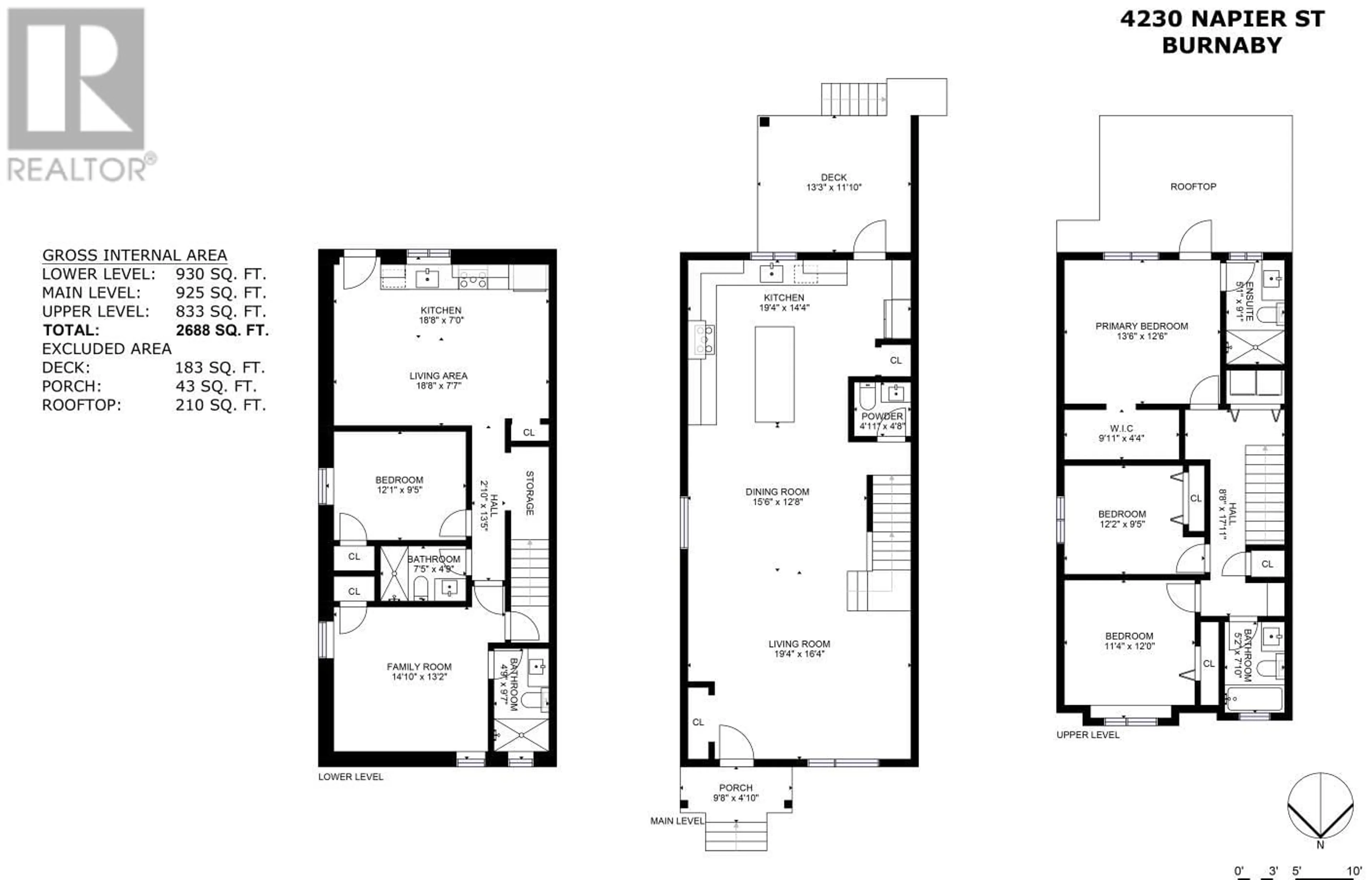 Floor plan for 4232 NAPIER STREET, Burnaby British Columbia V5C3G6