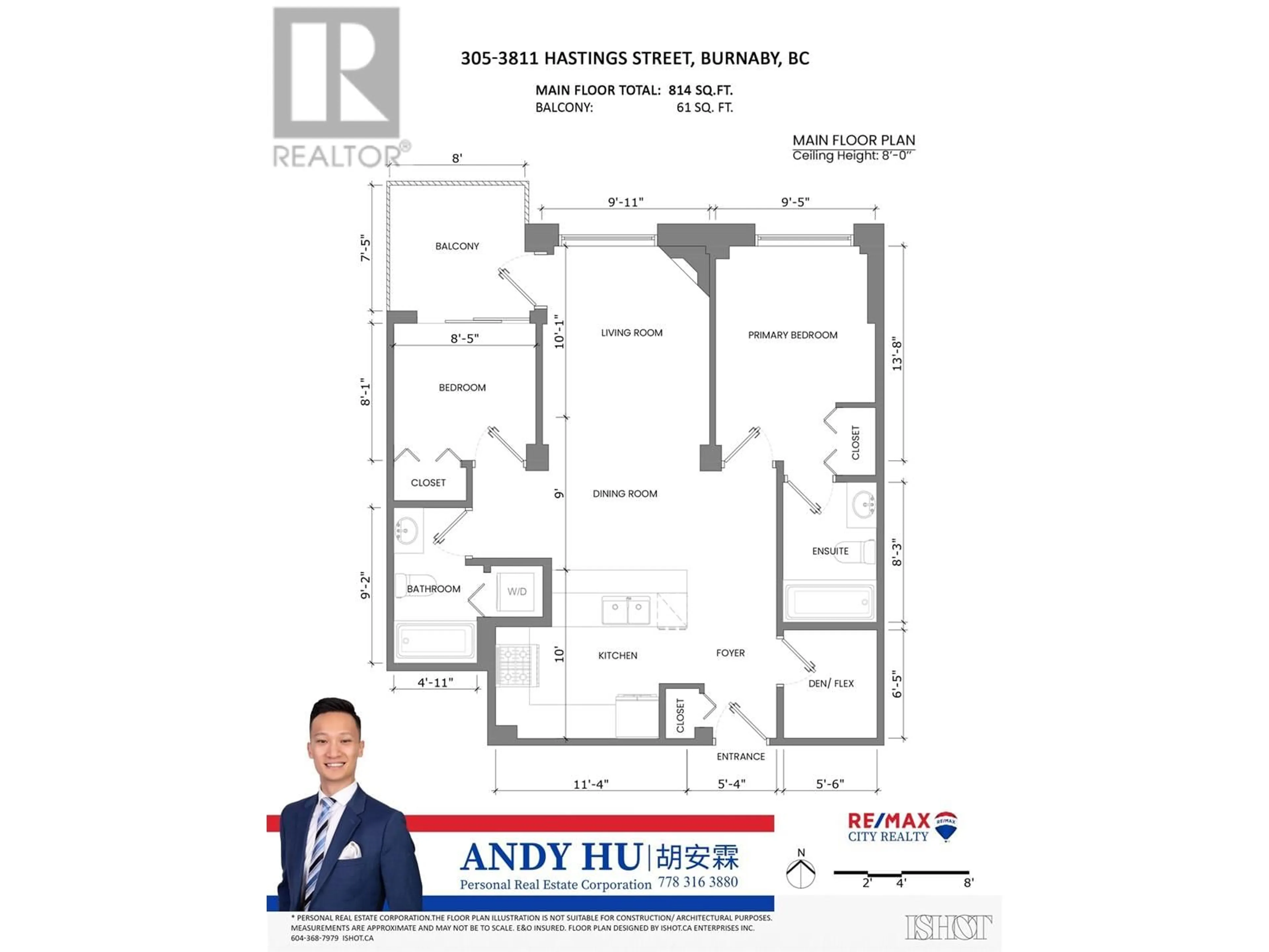 Floor plan for 305 3811 HASTINGS STREET, Burnaby British Columbia V5C6V2