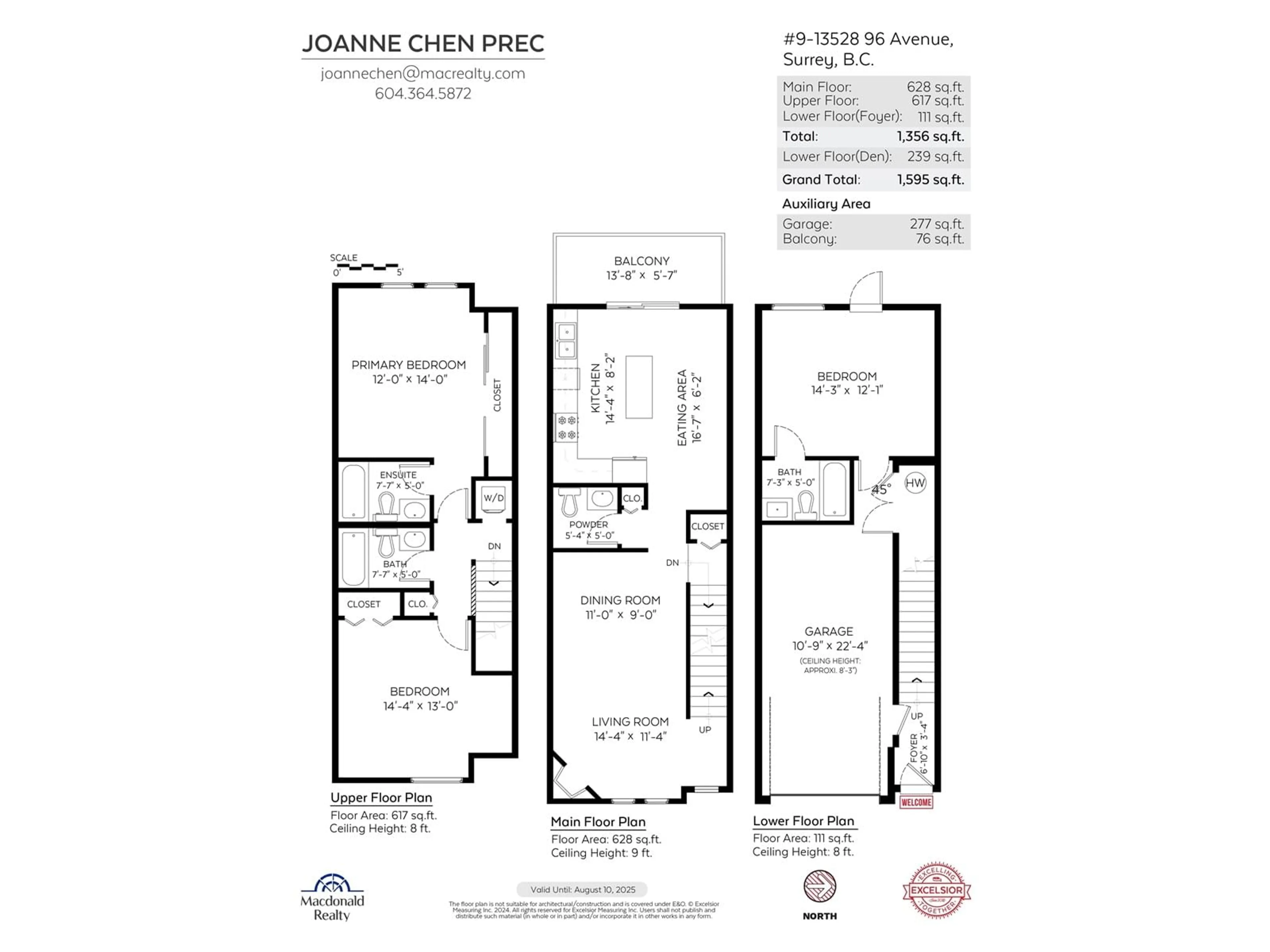 Floor plan for 9 13528 96 AVENUE, Surrey British Columbia V3V0A2