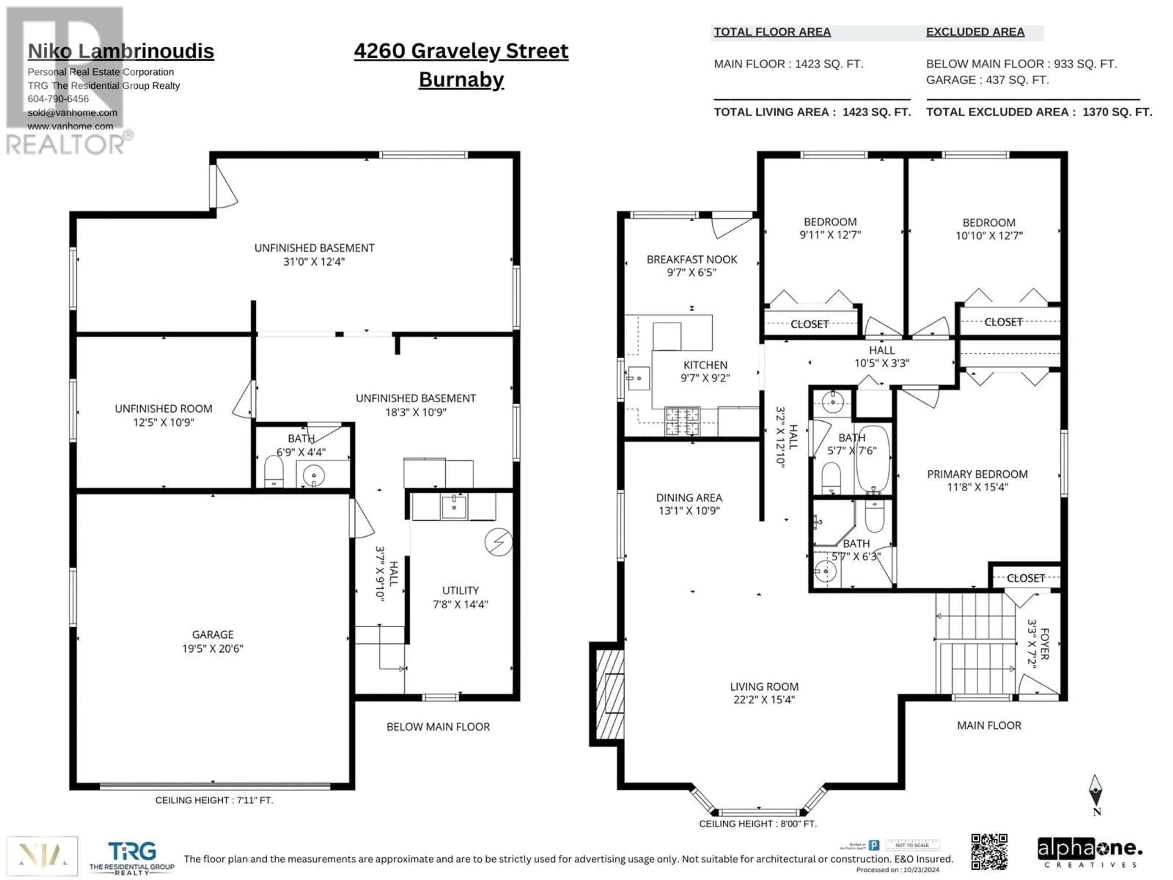 Floor plan for 4260 GRAVELEY STREET, Burnaby British Columbia V5C3T8