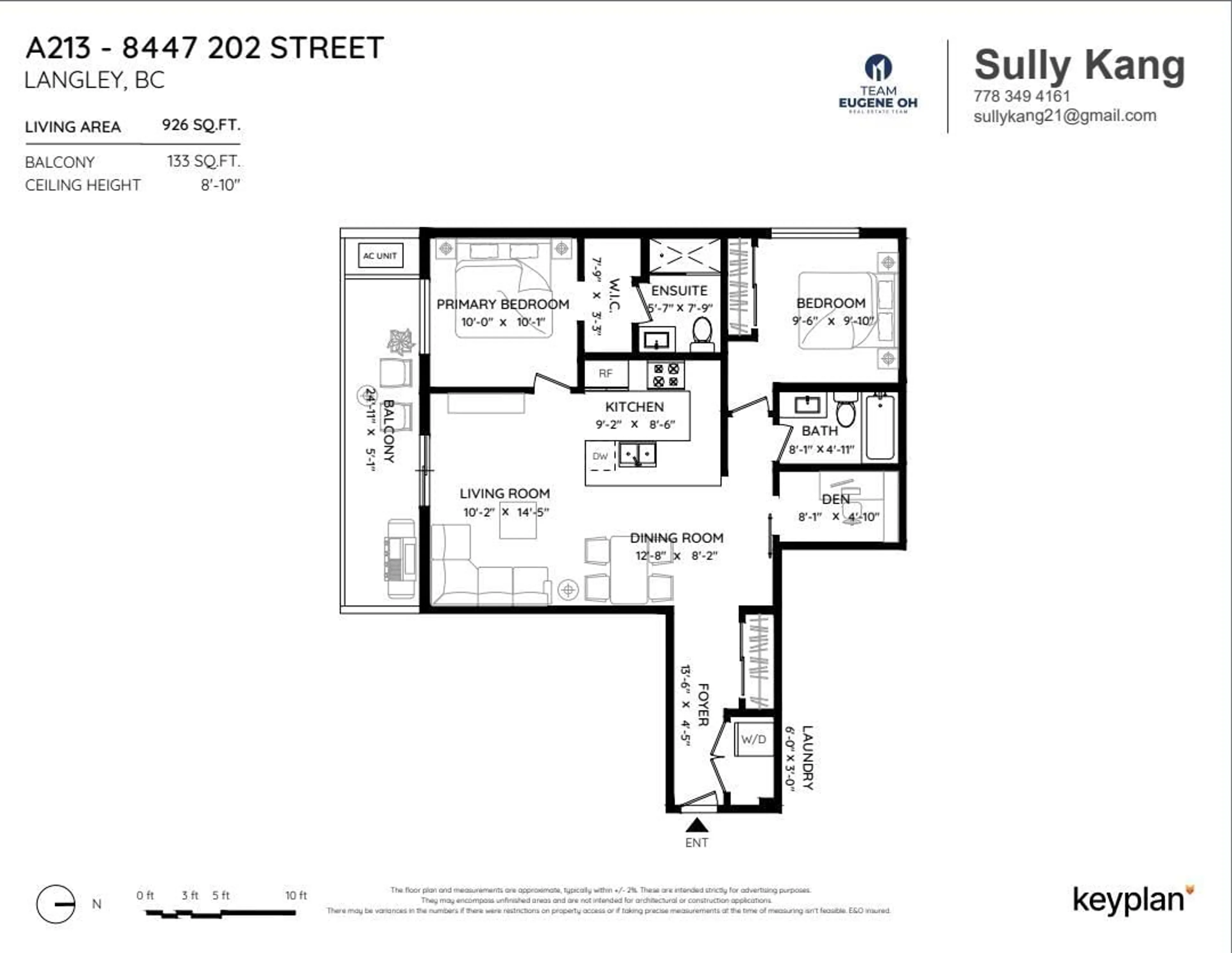 Floor plan for A213 8447 202 STREET, Langley British Columbia V2Y4K1