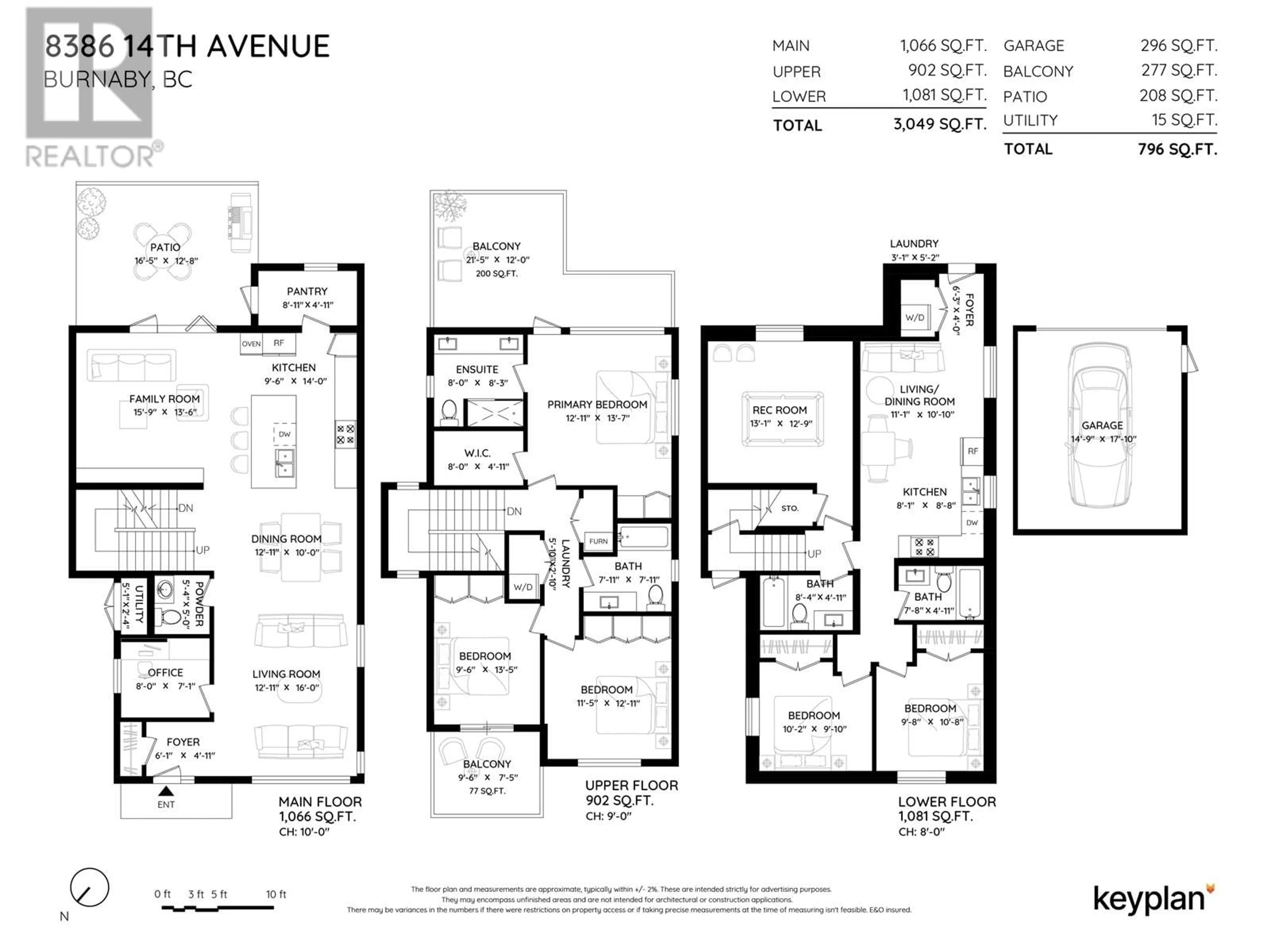 Floor plan for 8386 14TH AVENUE, Burnaby British Columbia V3N3X3