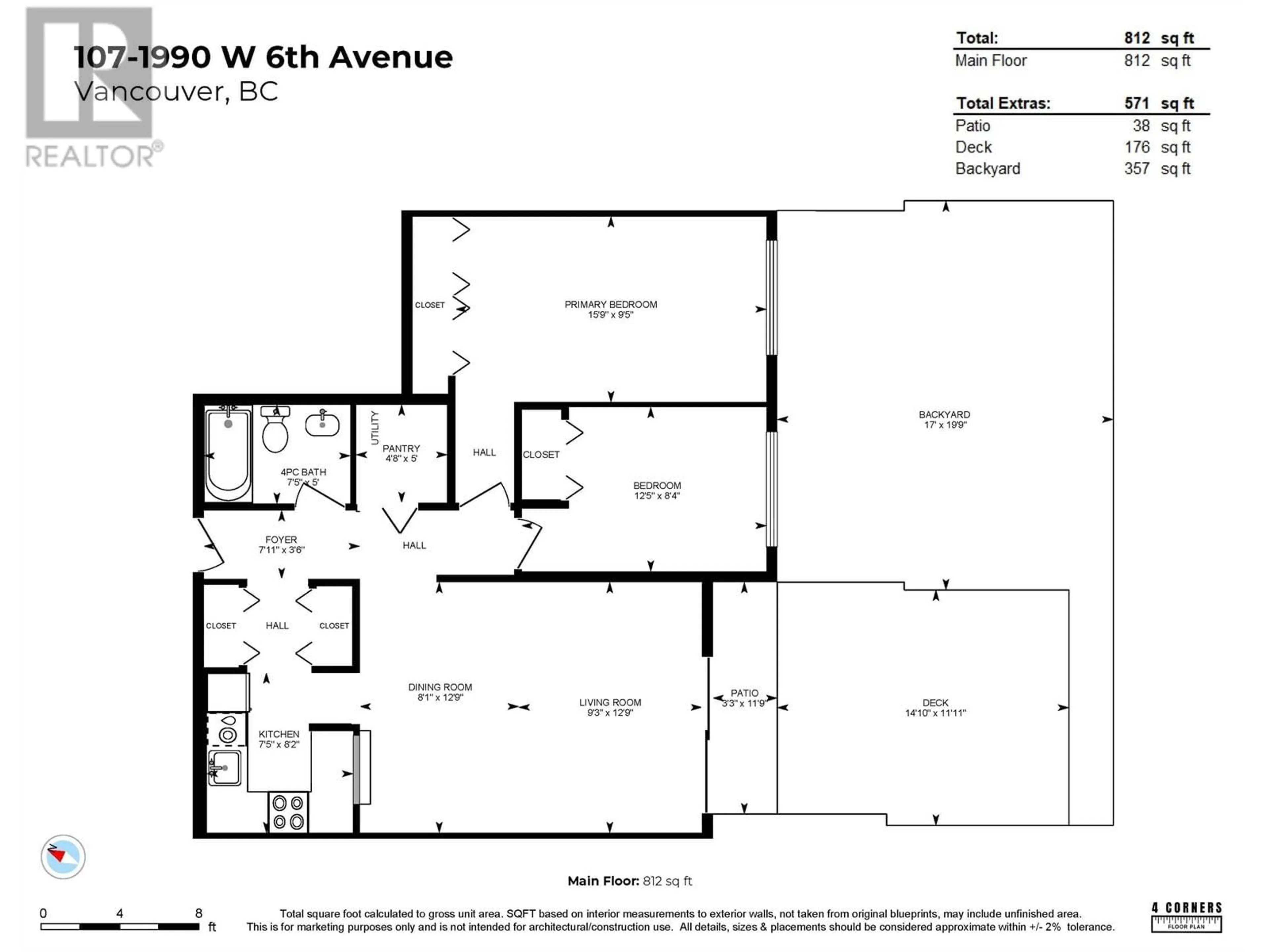 Floor plan for 107 1990 W 6TH AVENUE, Vancouver British Columbia V6J4V4