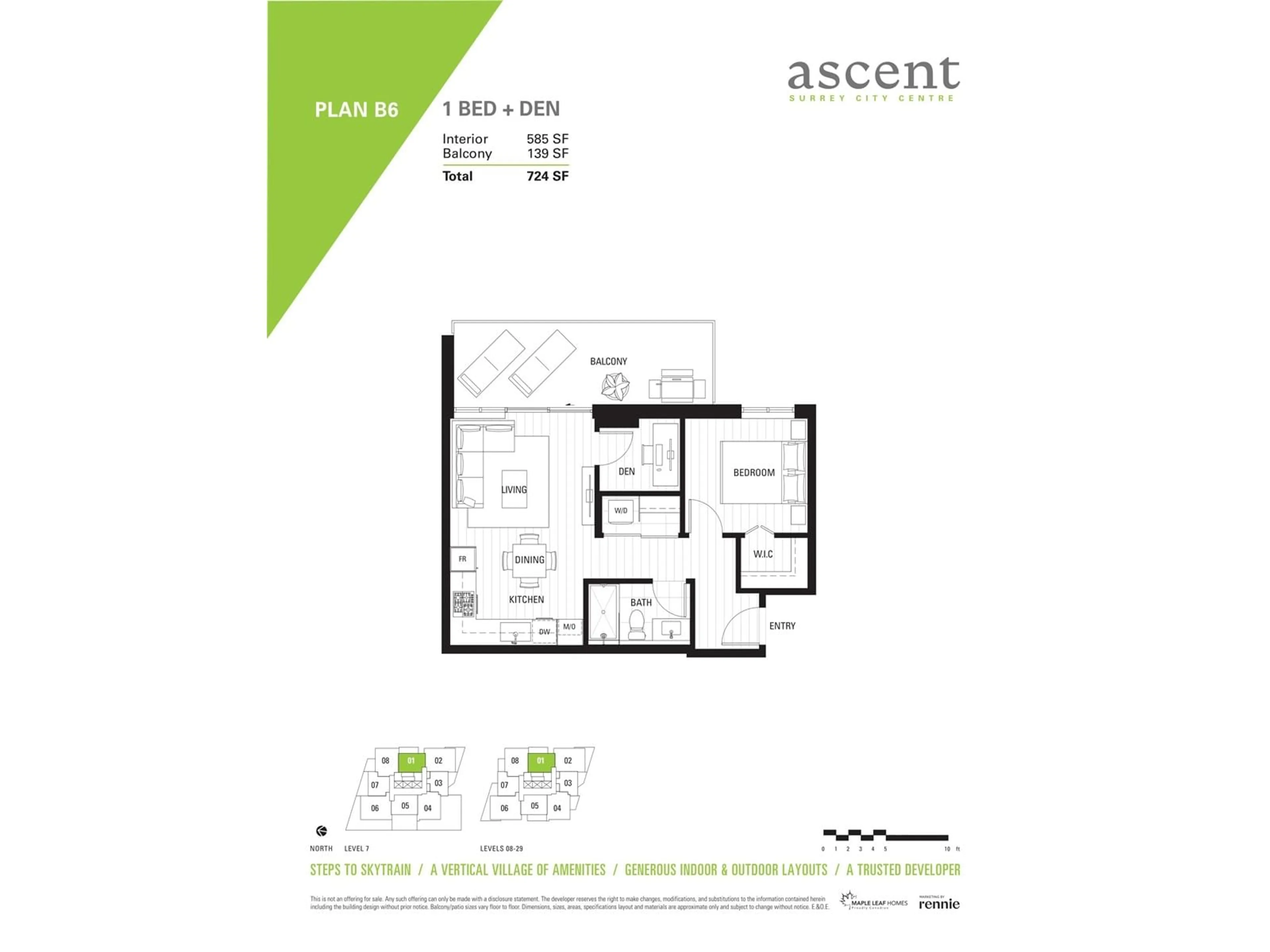 Floor plan for 2901 10428 WHALLEY BOULEVARD, Surrey British Columbia V3T1W6