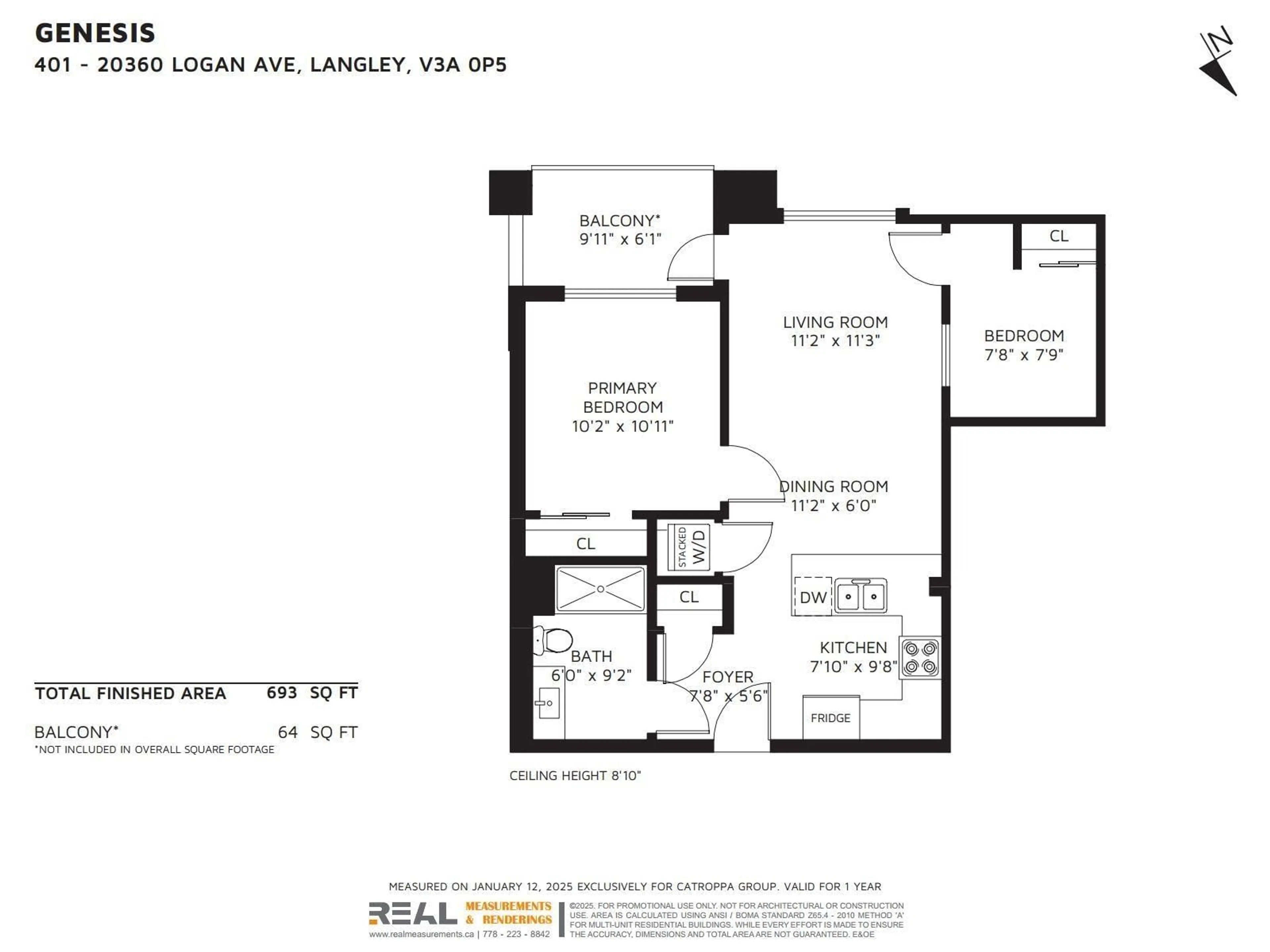 Floor plan for 401 20360 LOGAN AVENUE, Langley British Columbia V3A0P5