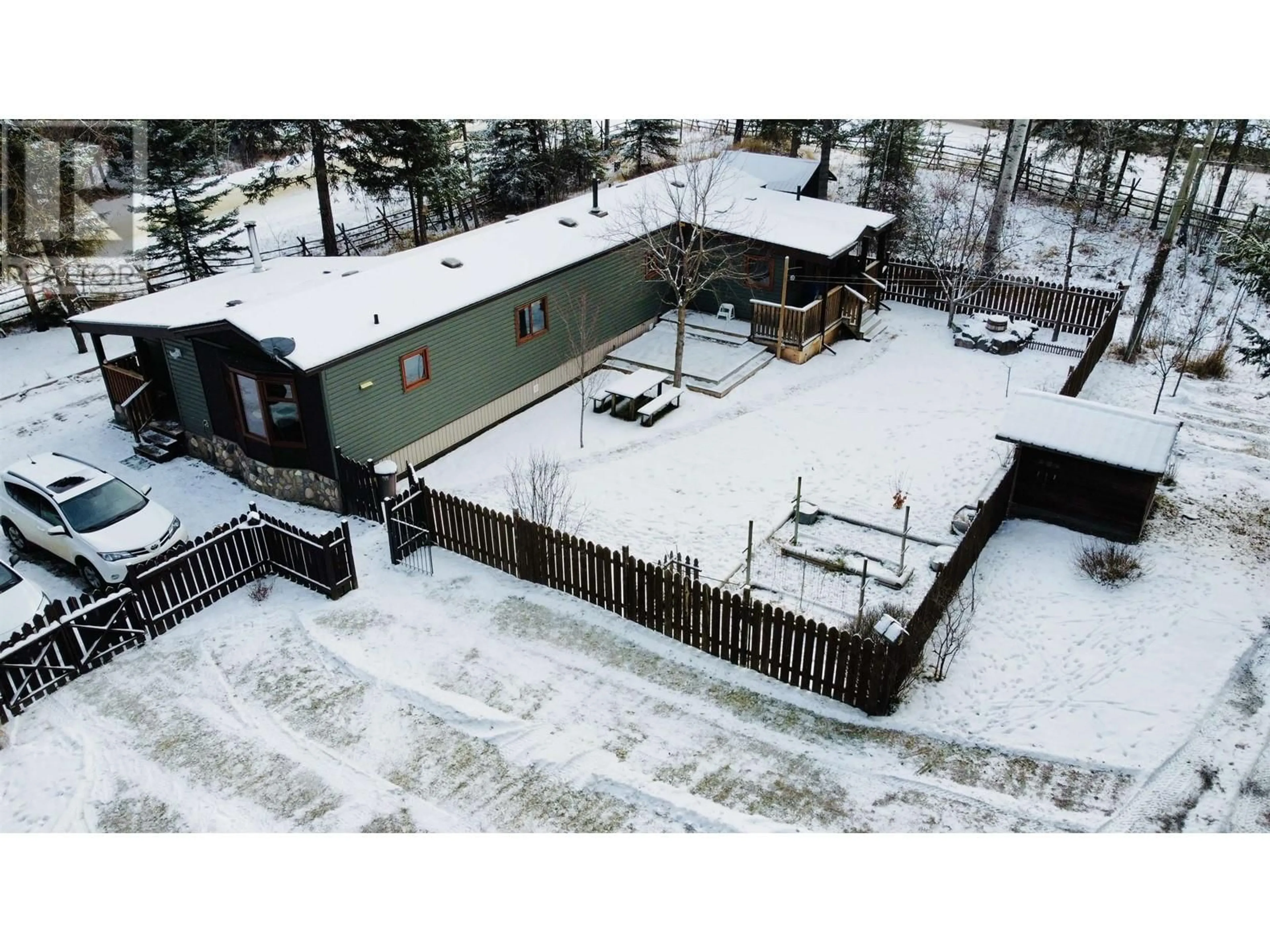 A pic from outside/outdoor area/front of a property/back of a property/a pic from drone, unknown for 6221 AALTON ROAD, 100 Mile House British Columbia V0K2E3