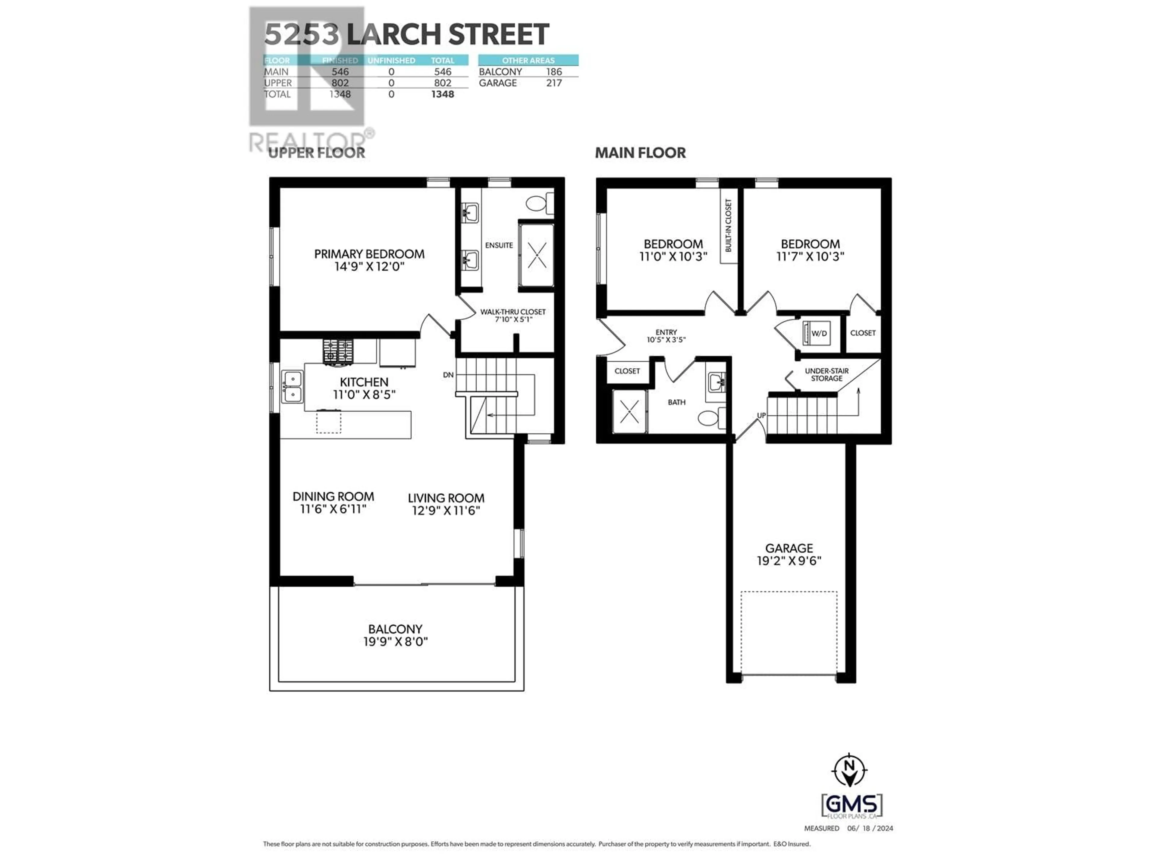 Floor plan for 5253 LARCH STREET, Vancouver British Columbia V6N2T3