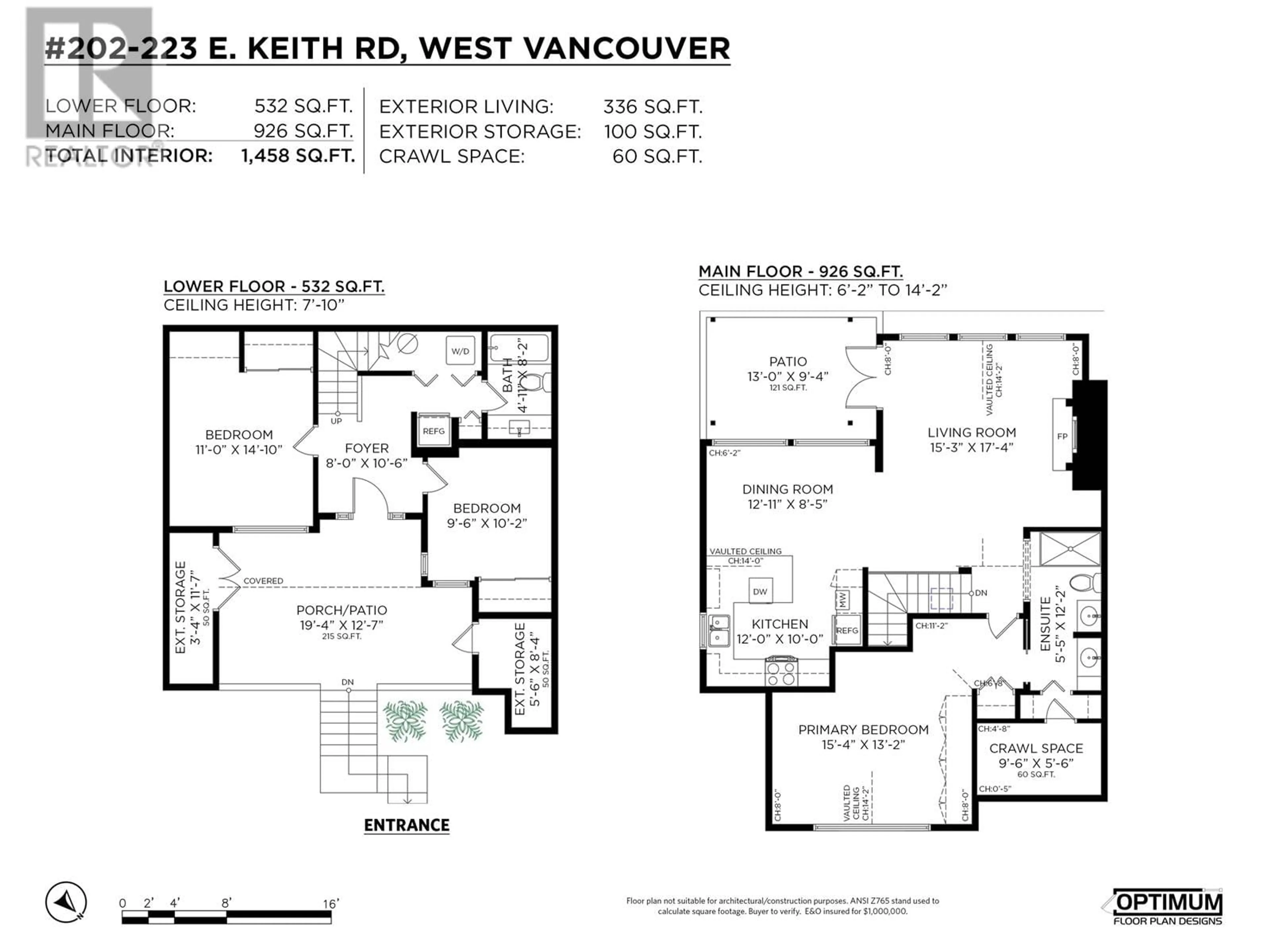 Floor plan for 202 223 E KEITH ROAD, North Vancouver British Columbia V7L1V4