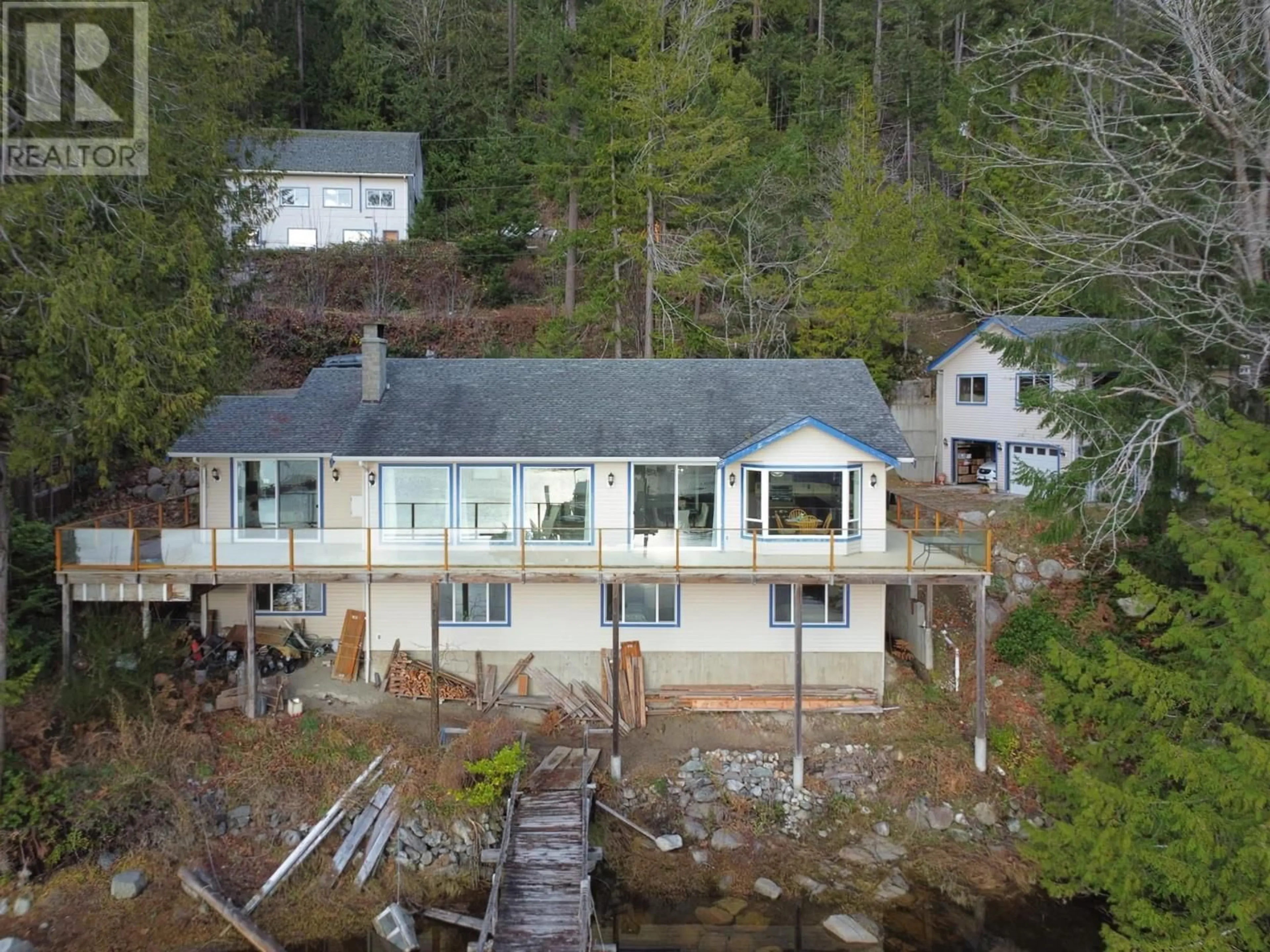 A pic from outside/outdoor area/front of a property/back of a property/a pic from drone, water/lake/river/ocean view for 5338 DANIEL ROAD, Garden Bay British Columbia V0N1S1