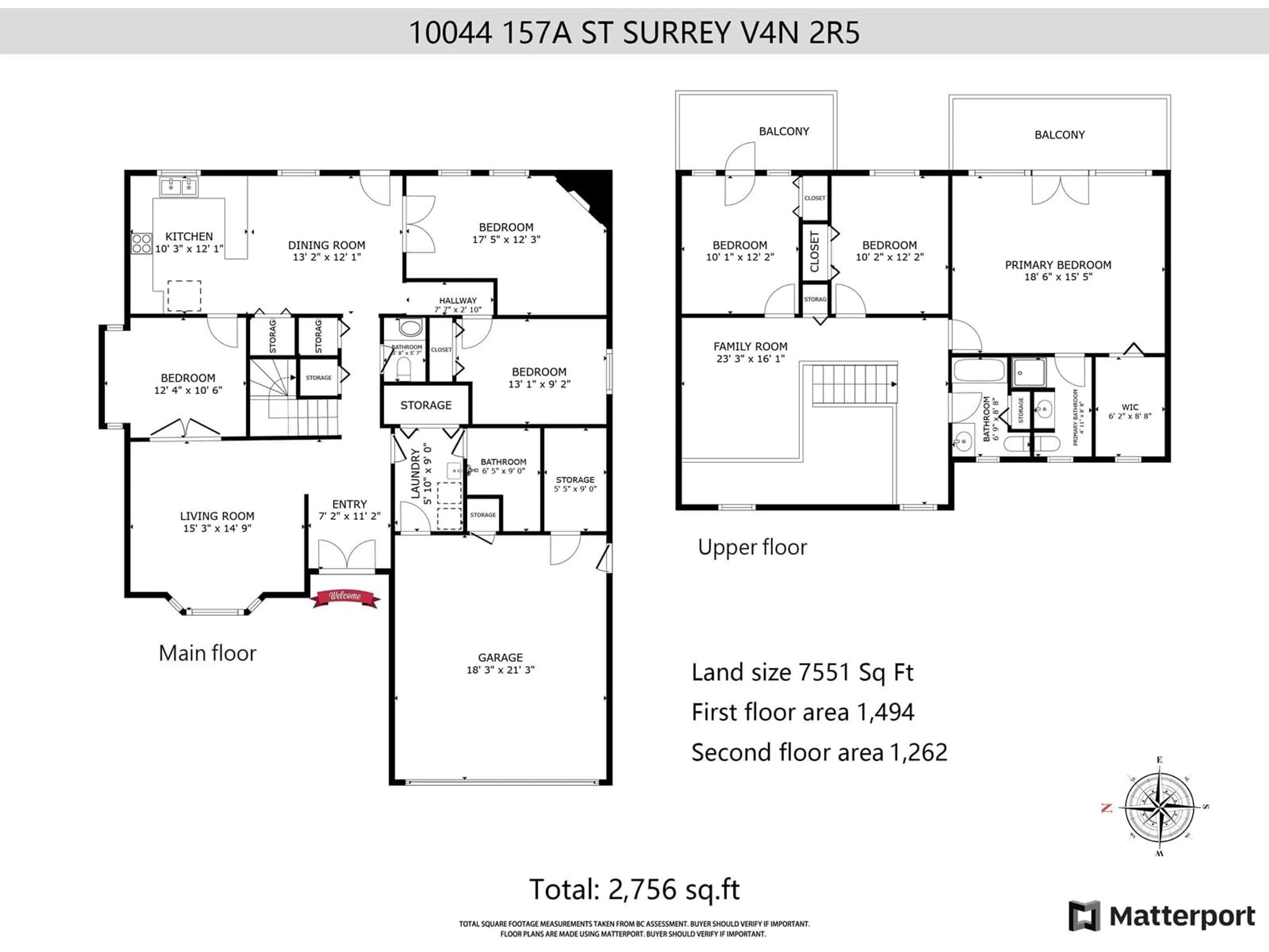 Floor plan for 10044 157A STREET, Surrey British Columbia V4N2R5