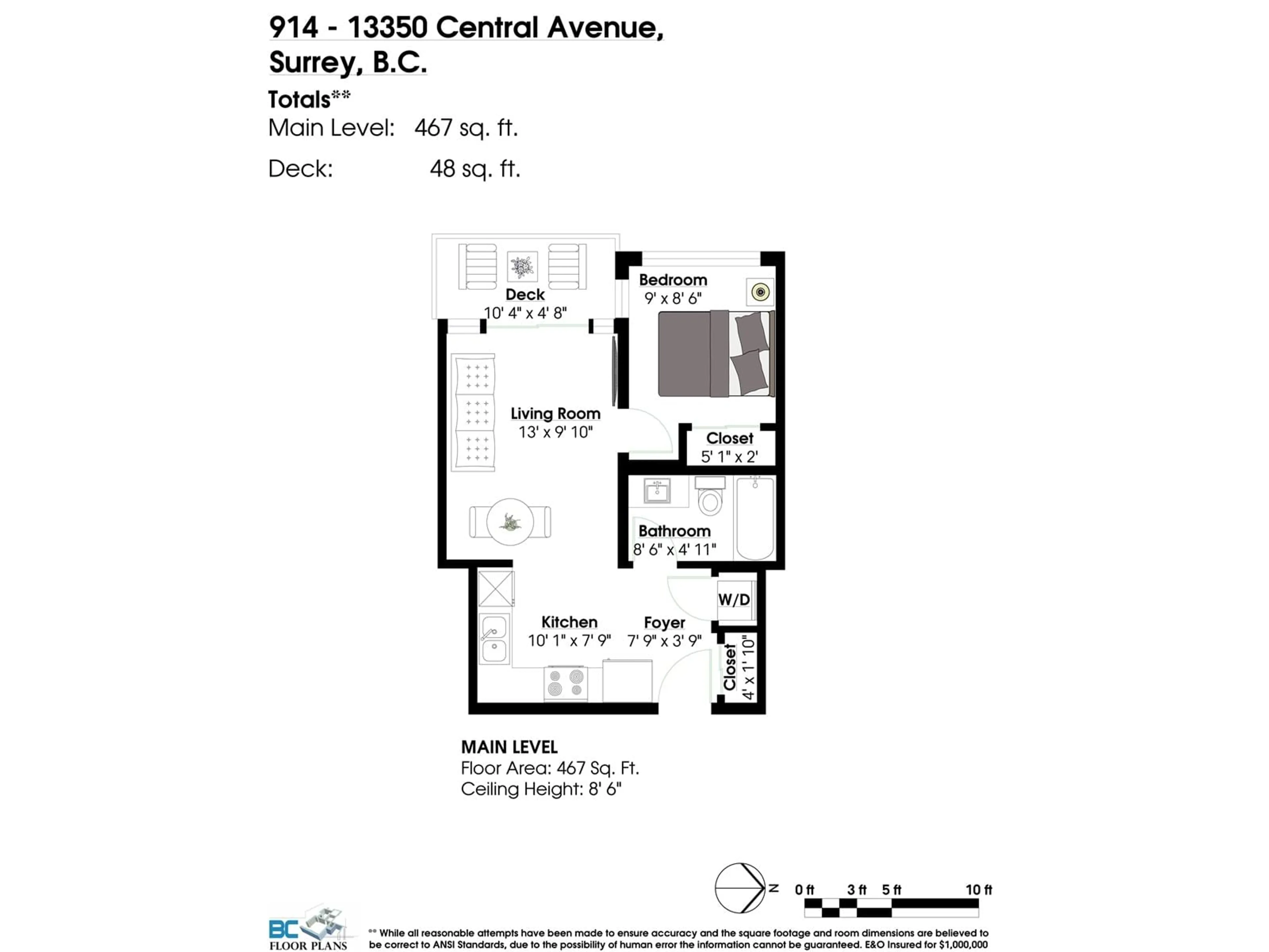 Floor plan for 914 13350 CENTRAL AVE AVENUE, Surrey British Columbia V3T0S1