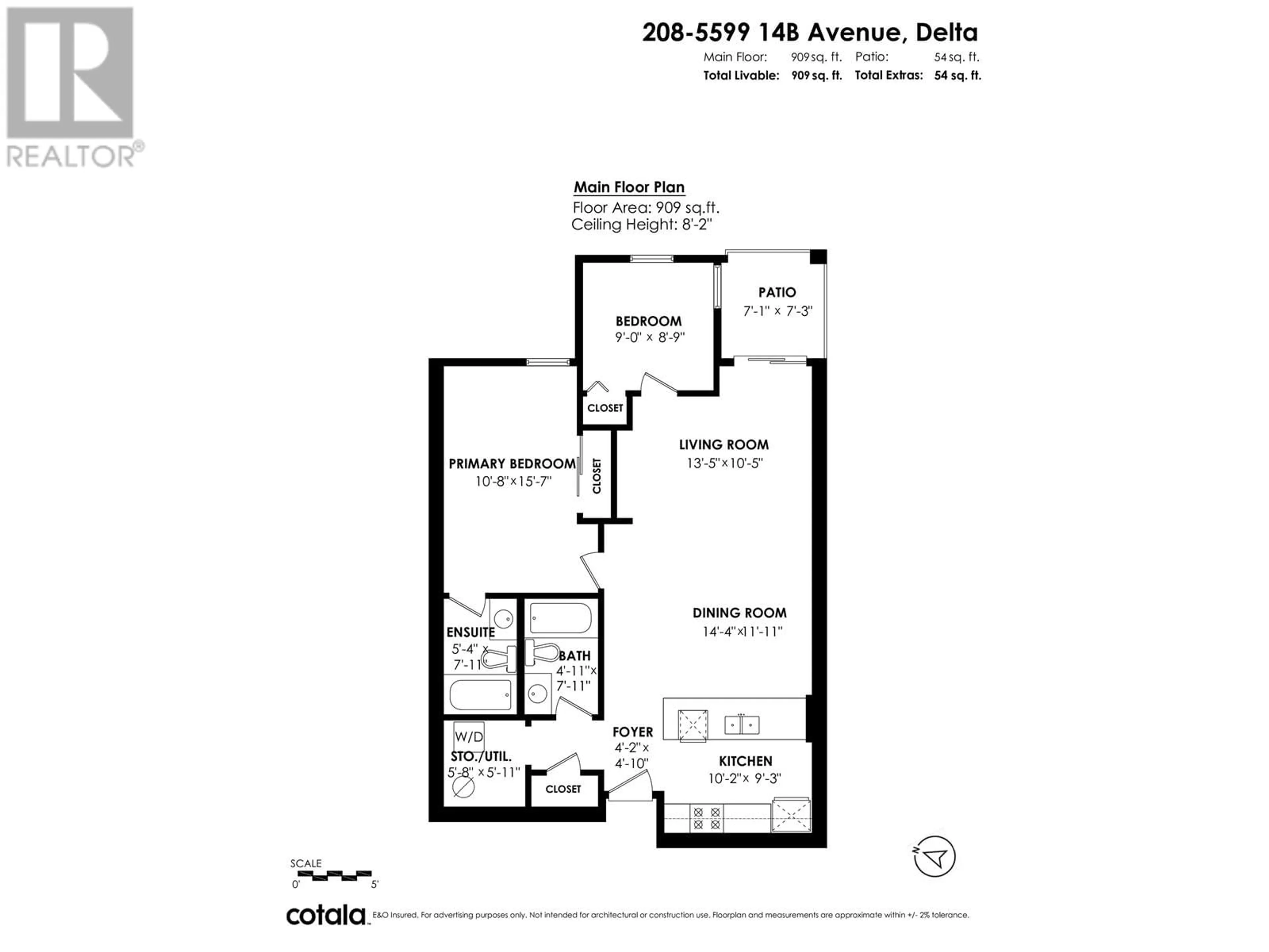 Floor plan for 208 5599 14B AVENUE, Delta British Columbia V4M0A3