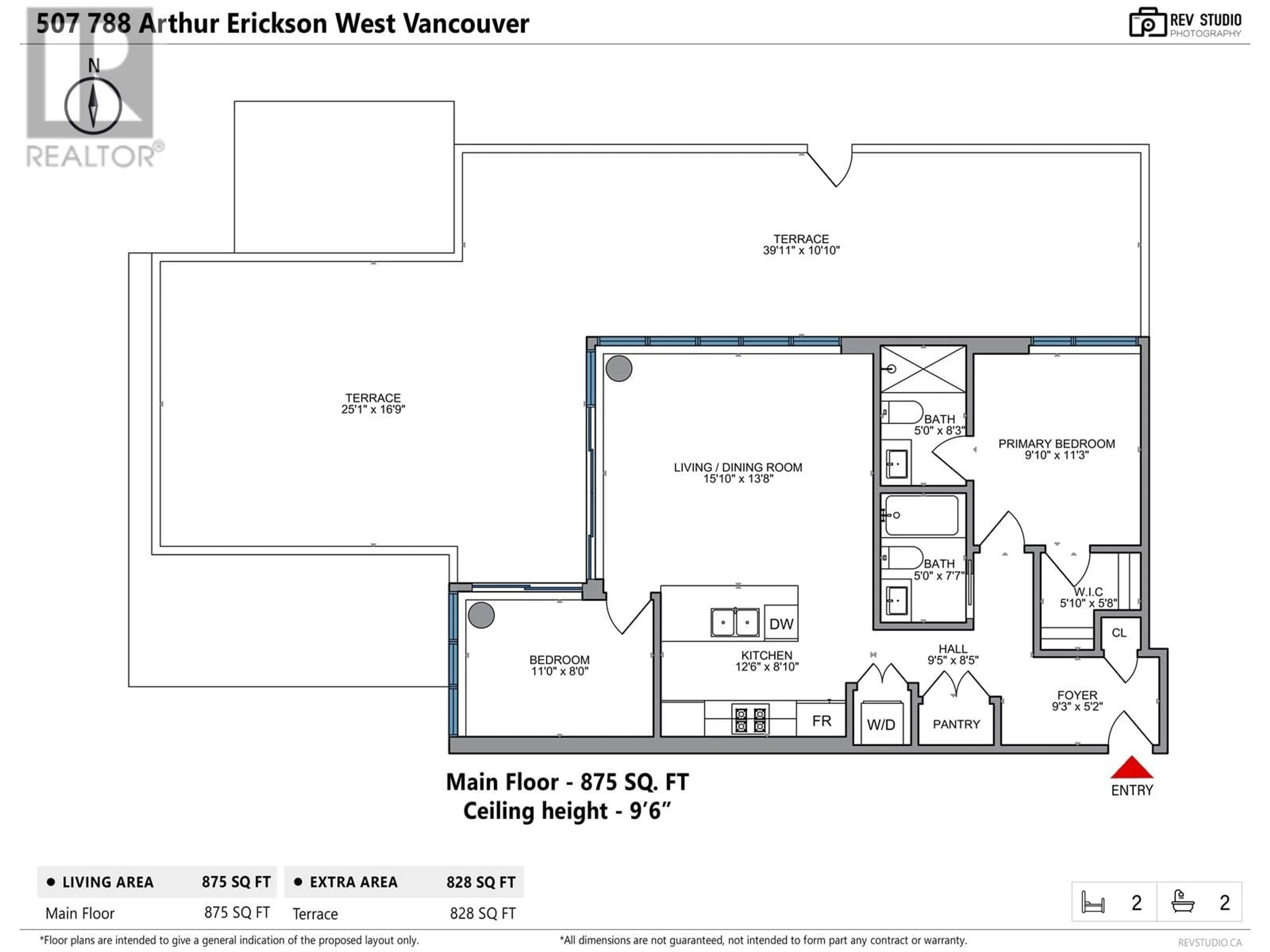 Floor plan for 507 788 ARTHUR ERICKSON PLACE, West Vancouver British Columbia V7T0B6