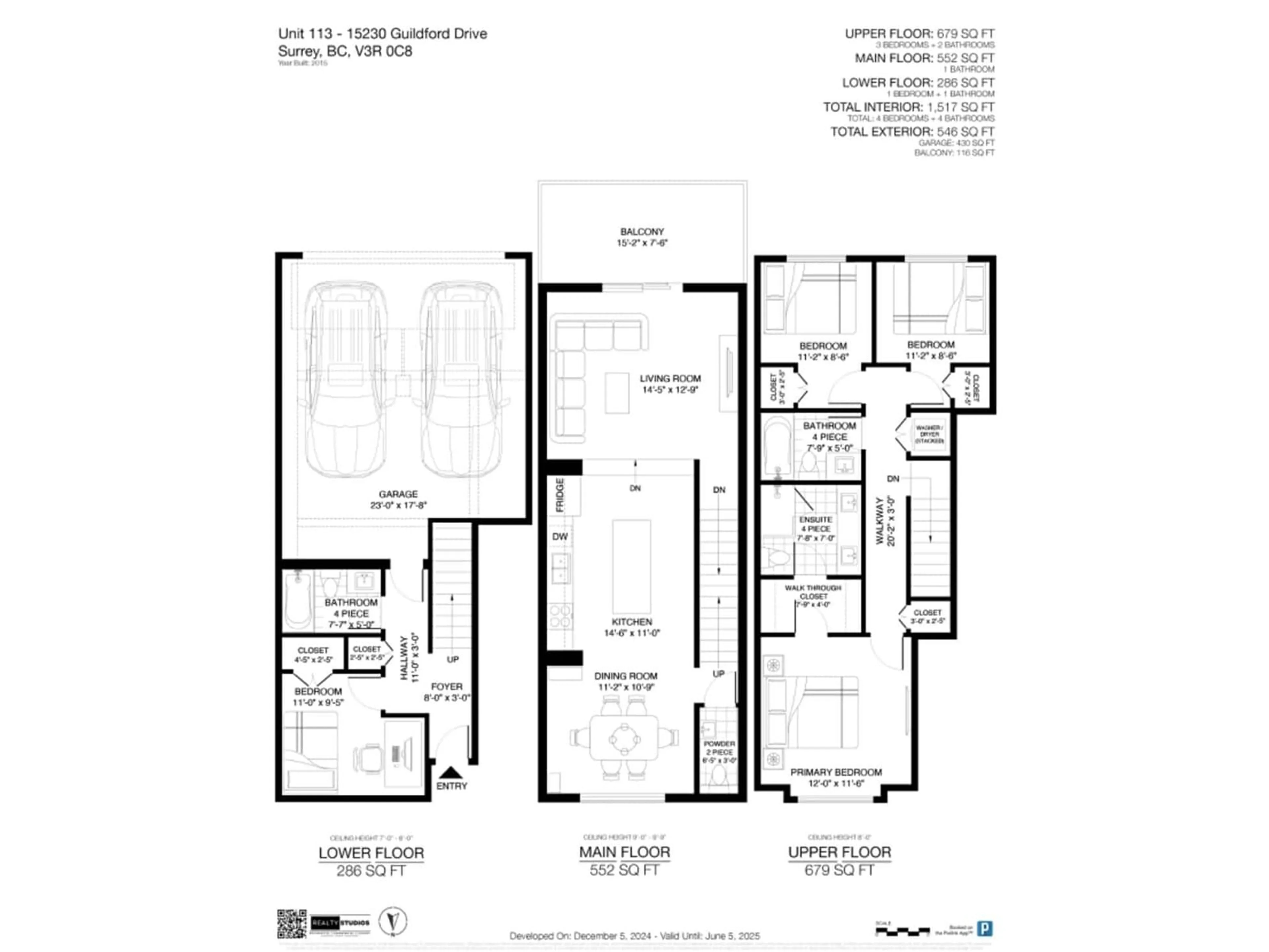 Floor plan for 113 15230 GUILDFORD DRIVE, Surrey British Columbia V3R0C8